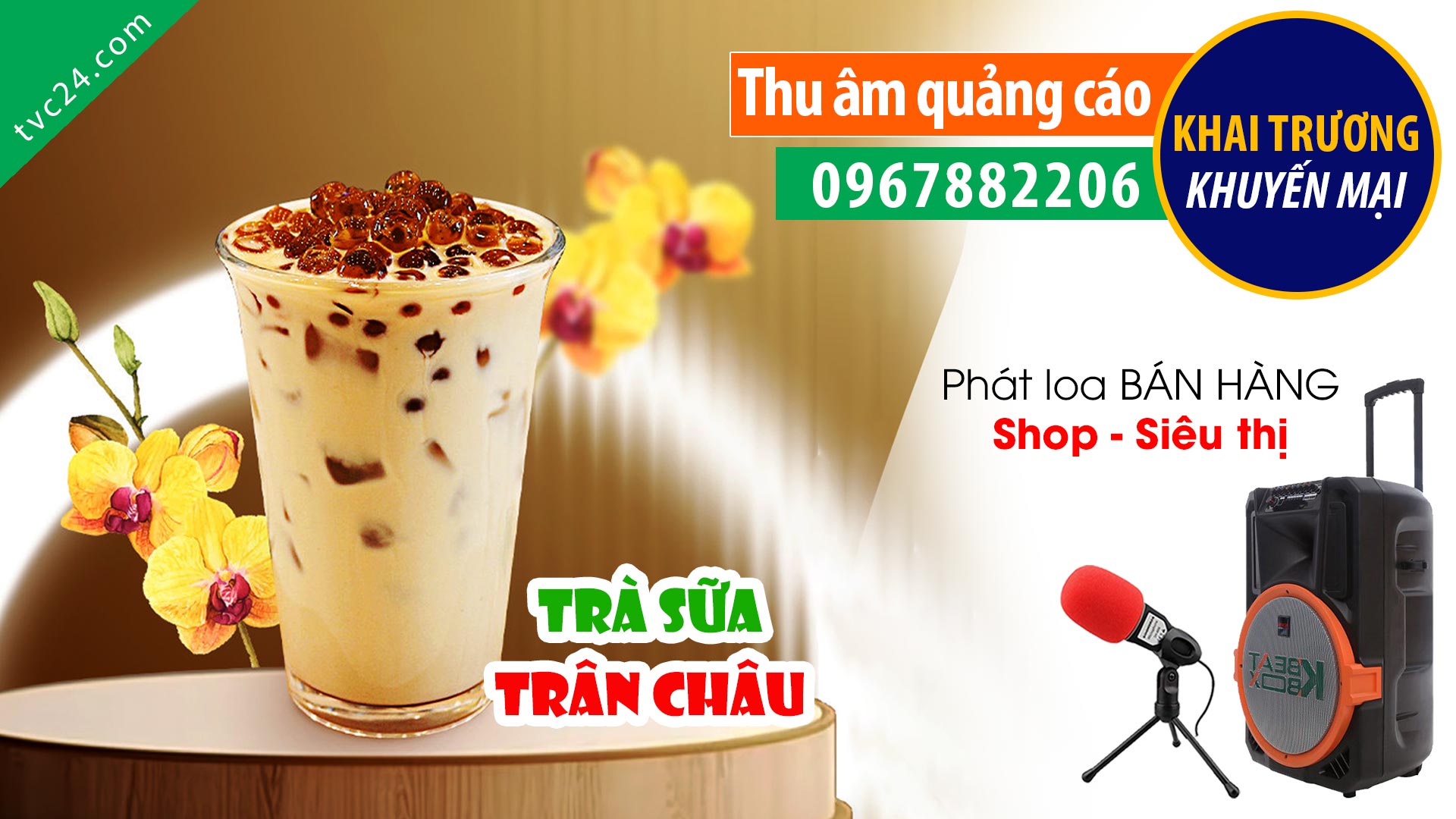  Thu âm quảng cáo KHAI TRƯƠNG cửa hàng Trà Sữa WINGGO TVC24 đọc khuyến mại