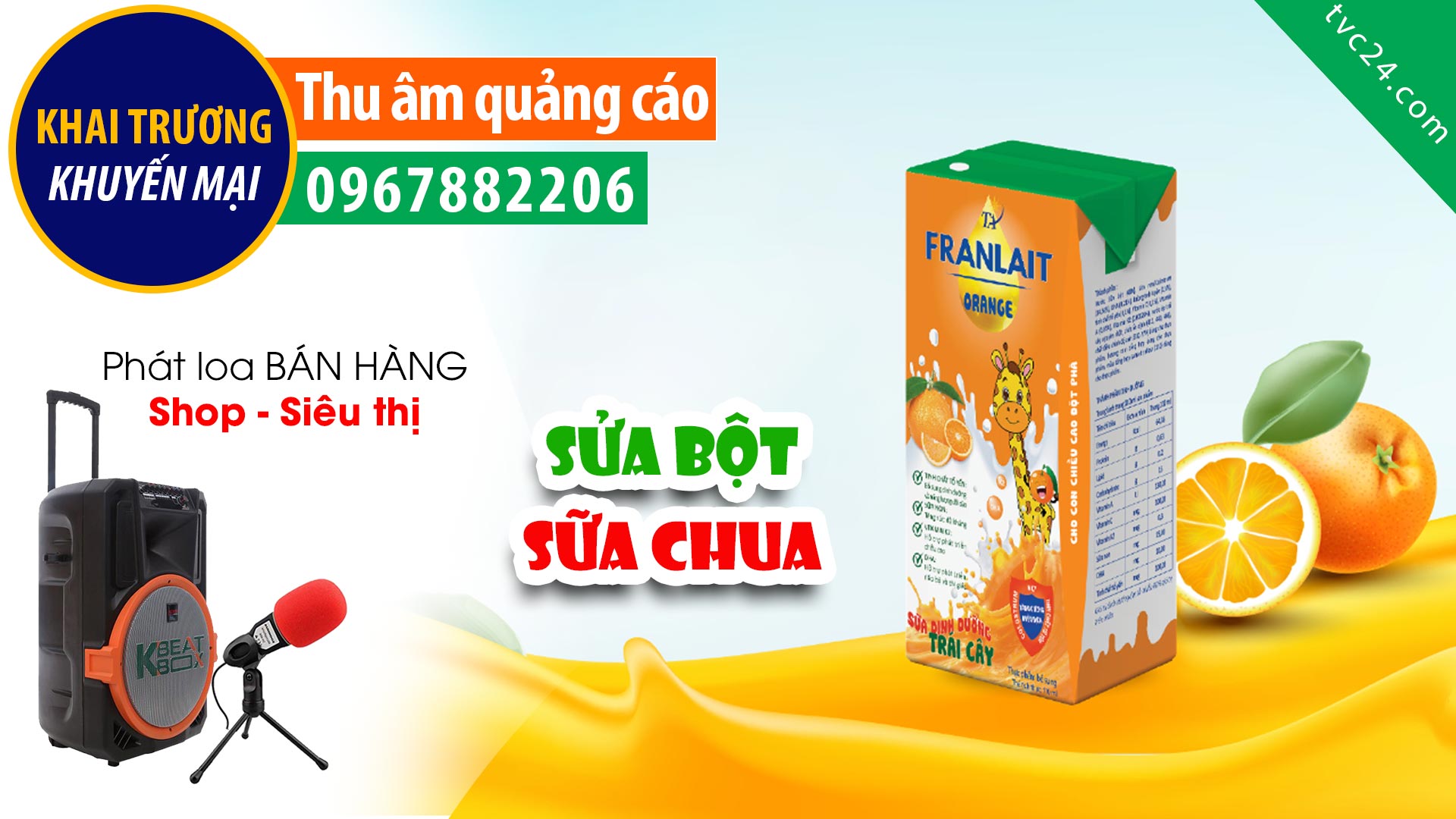  Thu âm Quảng cáo sữa FRANLAIT MC đọc Khuyến mại Tri ân khách hàng