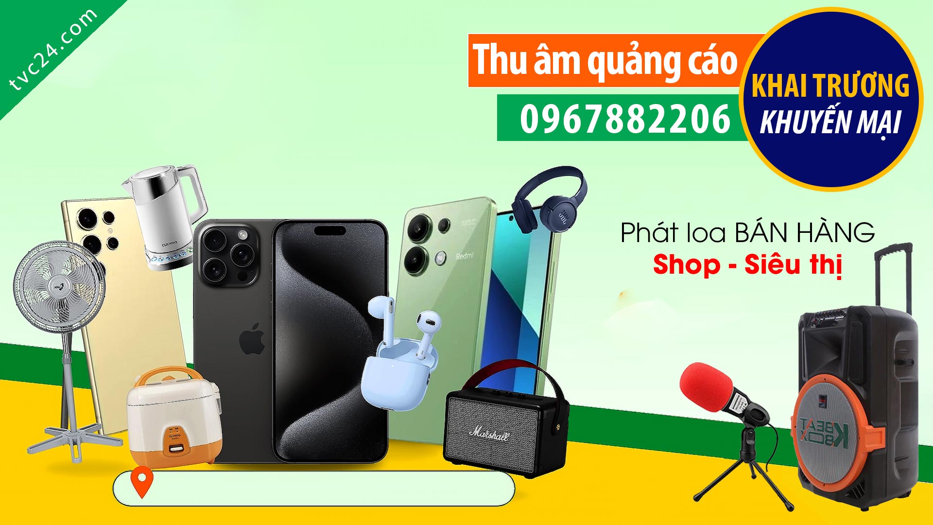 Thu âm Quảng cáo Hoàng Linh smartphone MC đọc Khuyến mại khai trương