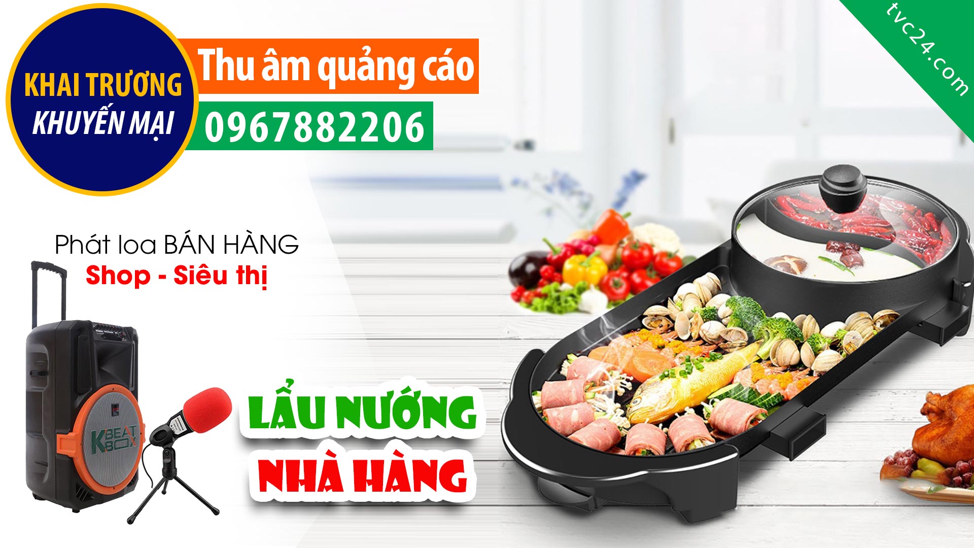 Thu âm Quảng cáo khai trương nhà hàng lẩu nướng Minh Hằng