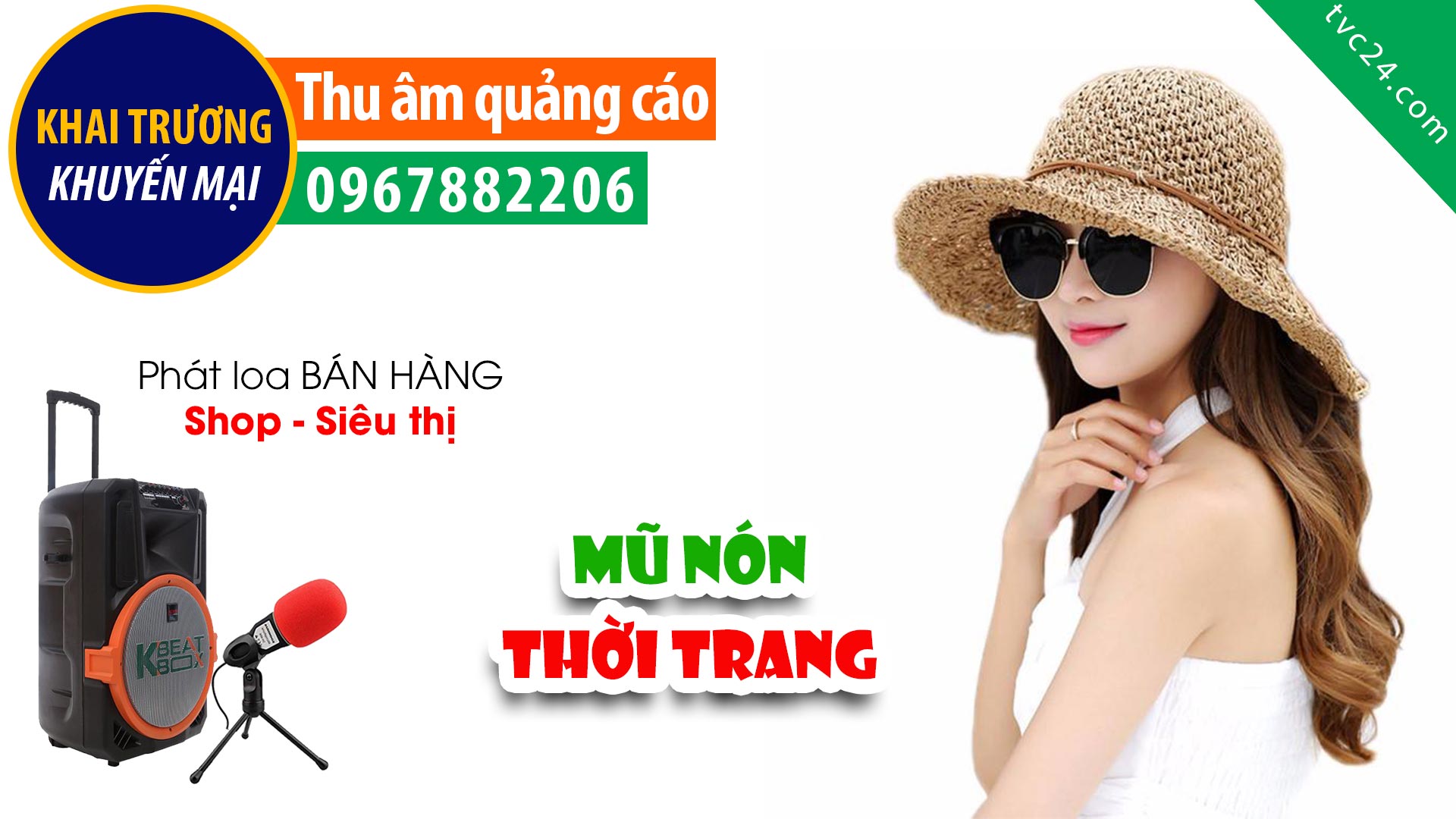  Thu âm xả hàng mũ nón thời trang Hoàng Kim MC đọc Quảng cáo