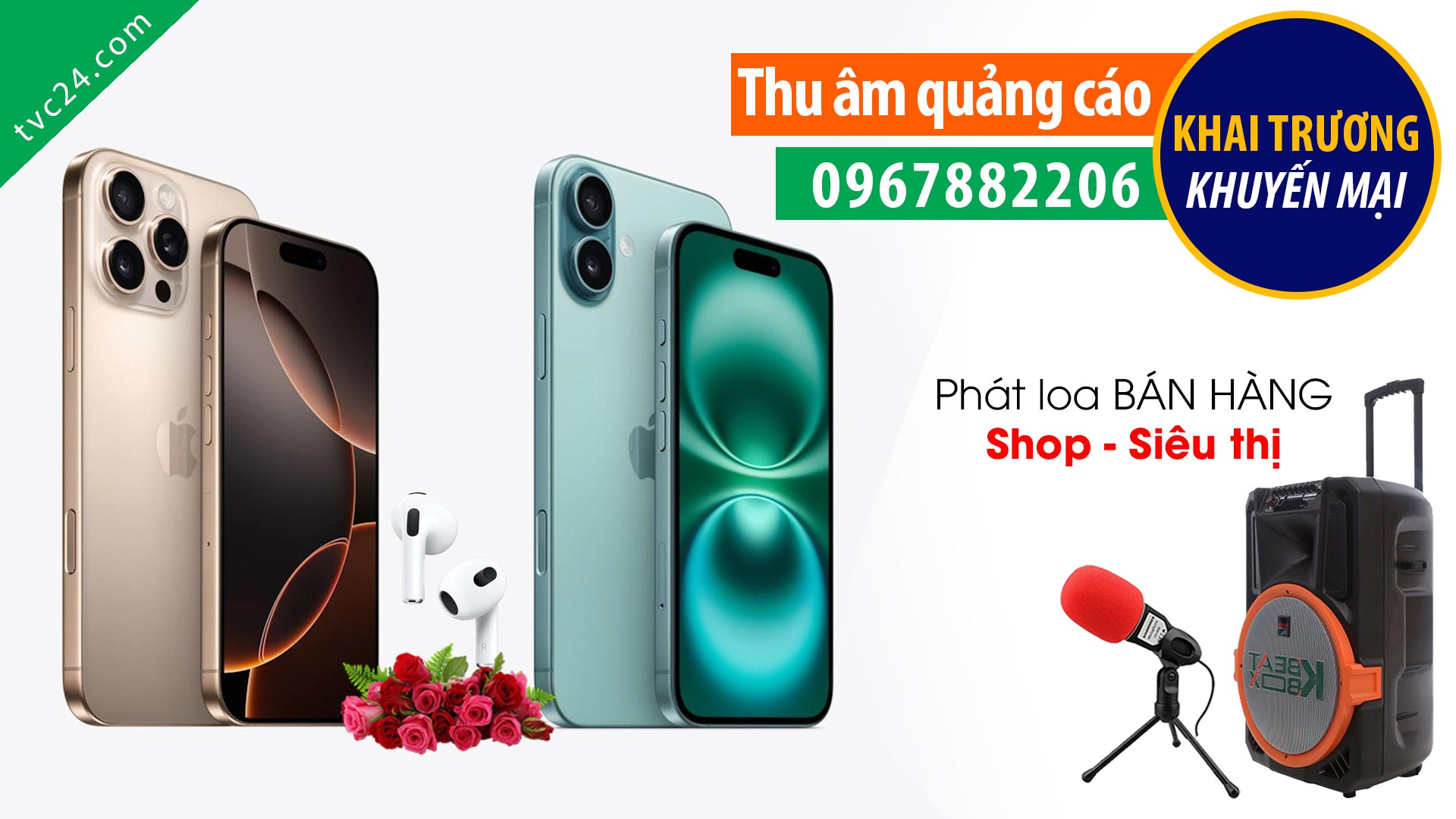 Thu âm Quảng cáo cửa hàng điện thoại di đông Lưu Huyền Store Khai trương