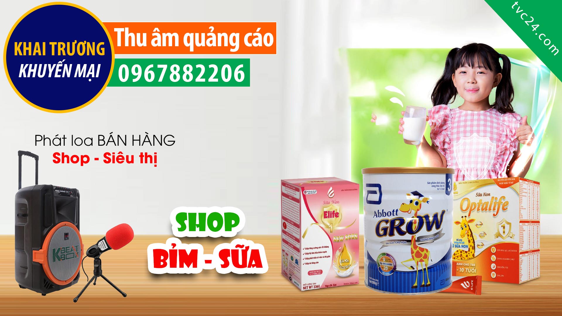  Thu âm Quảng cáo shop sữa bỉm Tốt MC đọc khuyến mại noel