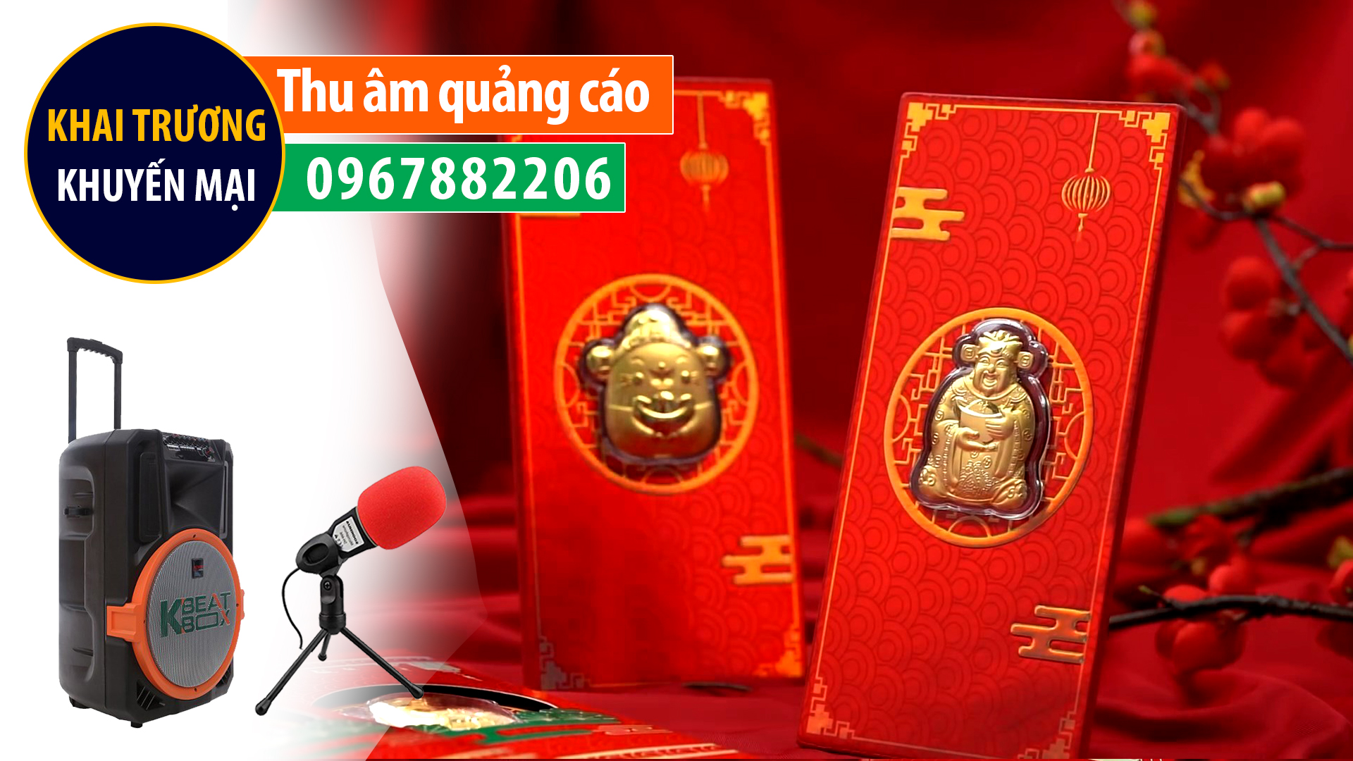 Thu âm quảng cáo ngày thần tài Vàng bạc Quỳnh Anh giọng đọc MC nam đài VTV