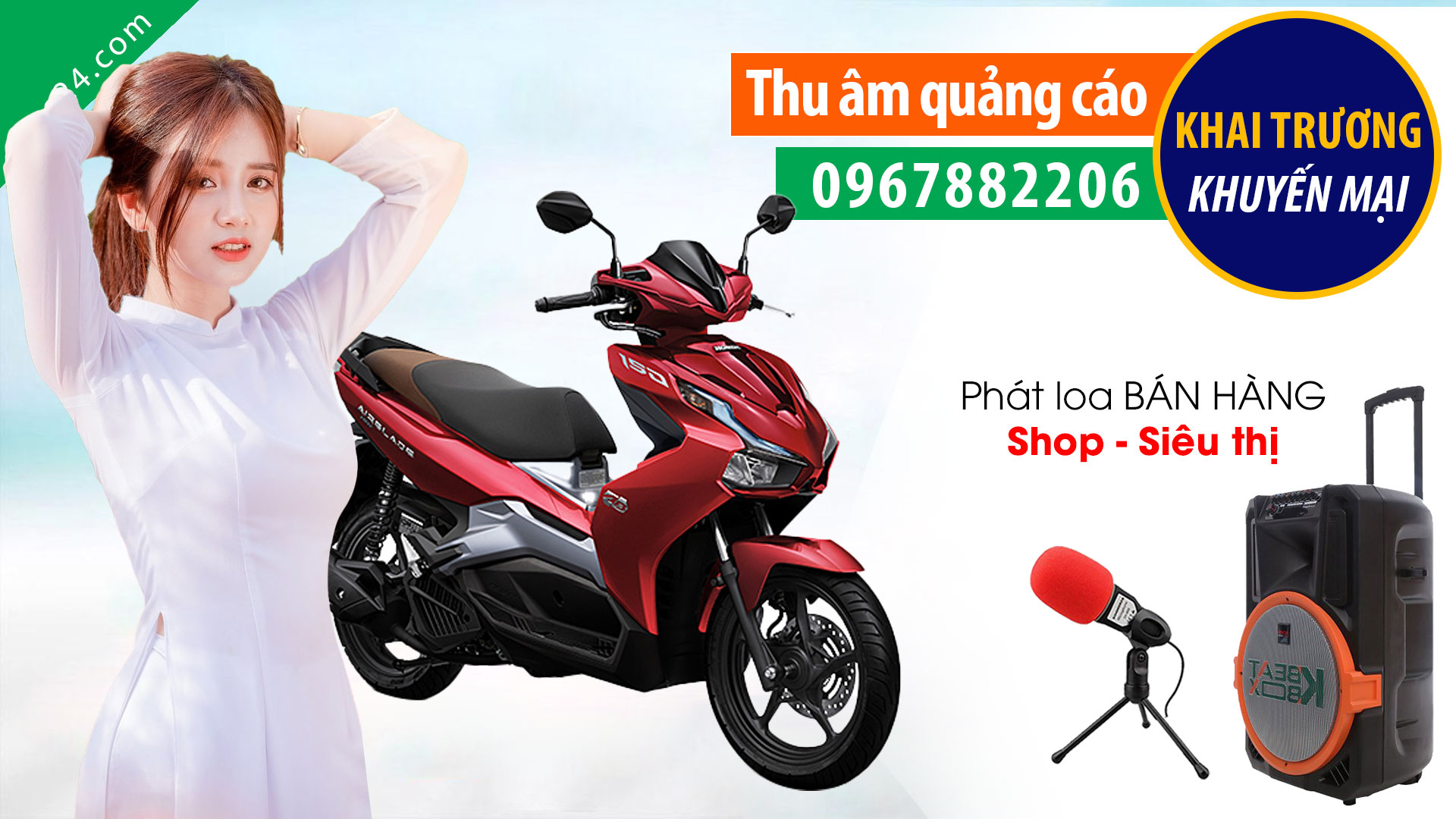 Thu âm quảng cáo khai trương xe máy Sài gòn motor