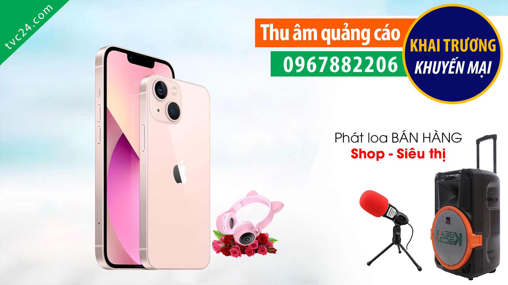 Thu âm quảng cáo khai trương cửa hàng di động Linh Anh Mobile