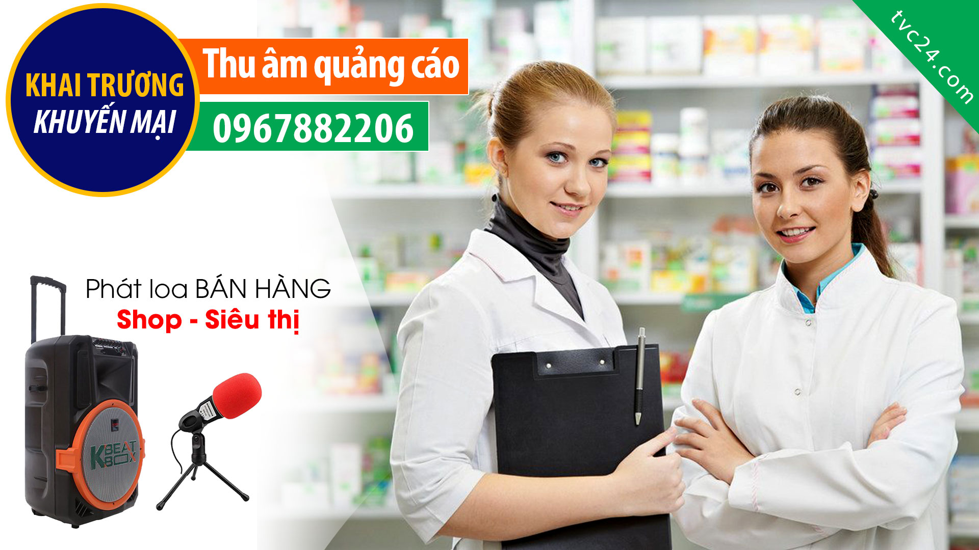 Thu âm khai trương Nhà thuốc Ruby MC nữ đọc quảng cáo cực hay