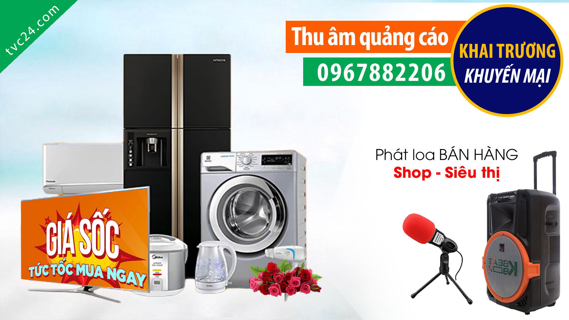 Thu âm quảng cáo Roadshow điện máy Trung Thực TVC24 đọc giảm giá