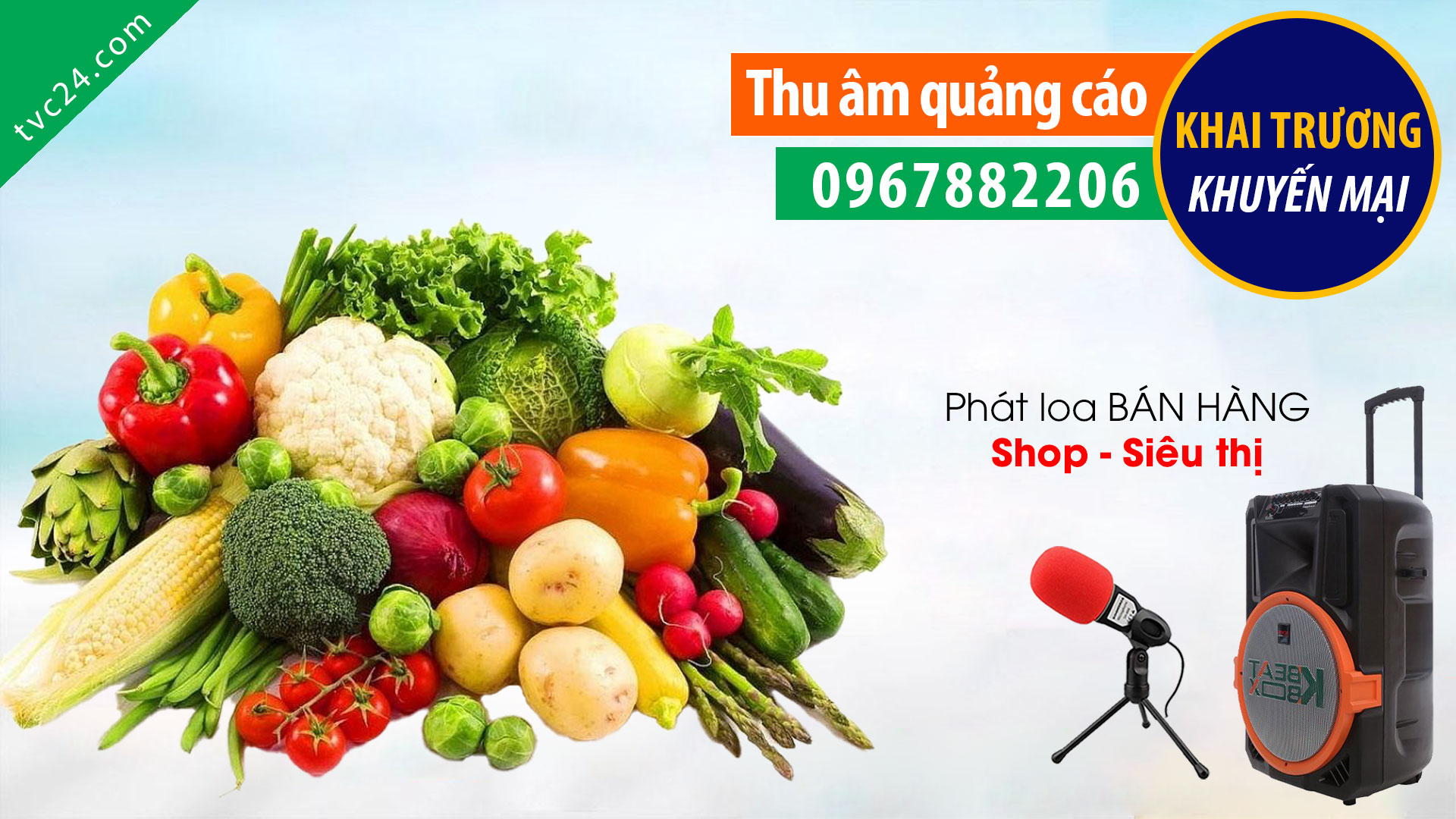 Thu âm quảng cáo khai trương Siêu thị thực phẩm Thu Hương