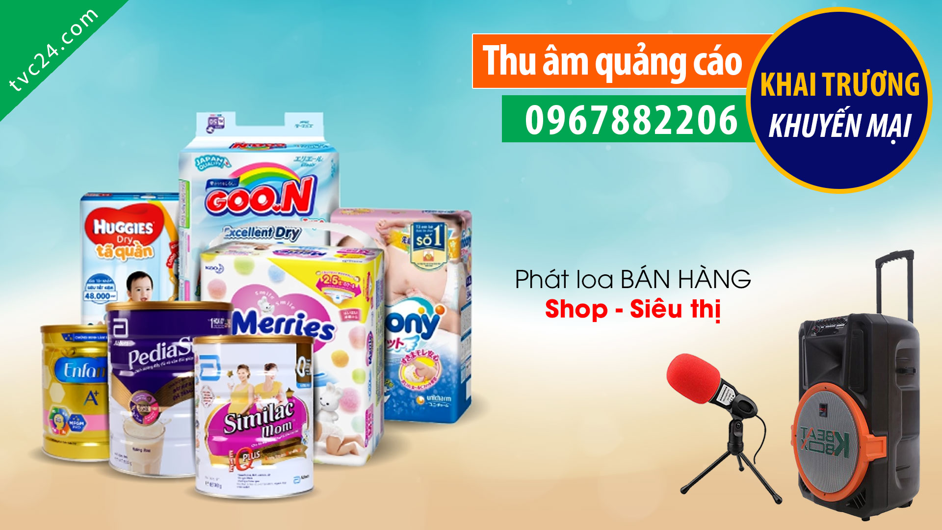 Thu âm quảng cáo khai trương Thế giới sữa bỉm Bảo Uyên MC