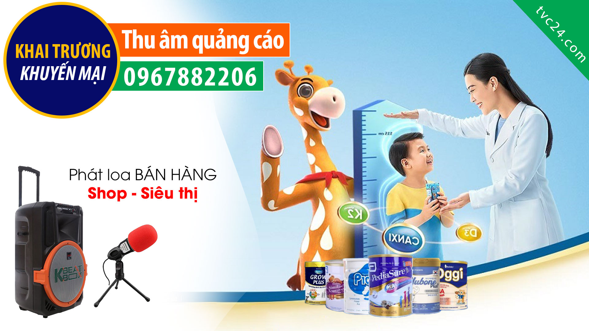 Thu âm quang cáo khai trương Thế giới sữa bỉm Thảo Ly