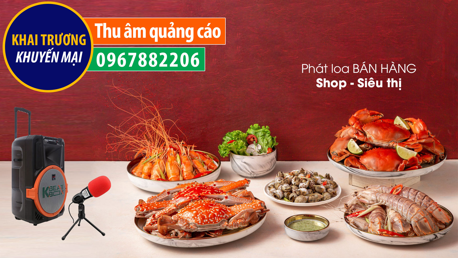 Thu âm quảng cáo bán hàng vựa hải sản Đại Dương Xanh