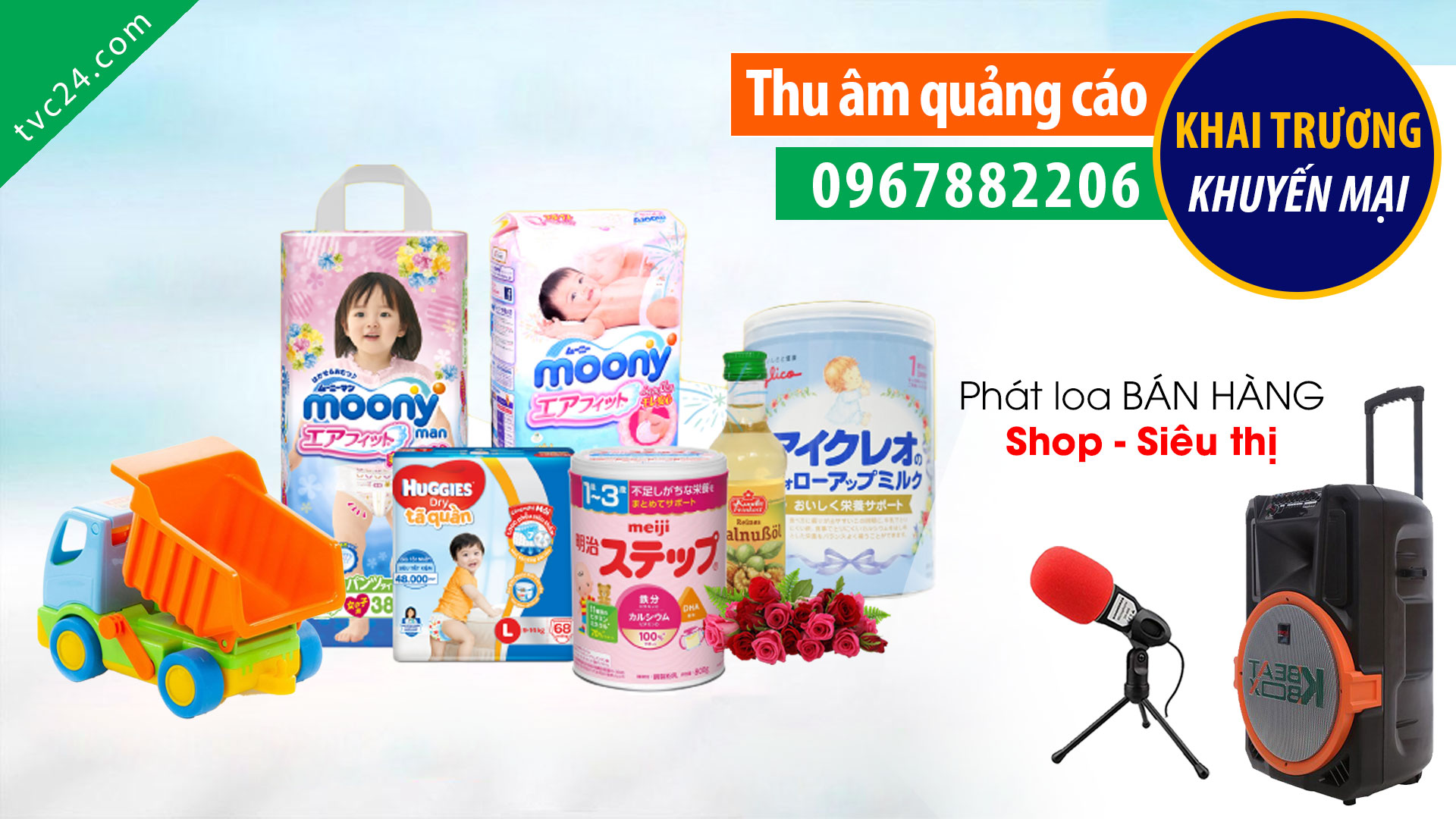 Thu âm quảng cáo cửa hàng Baby mart