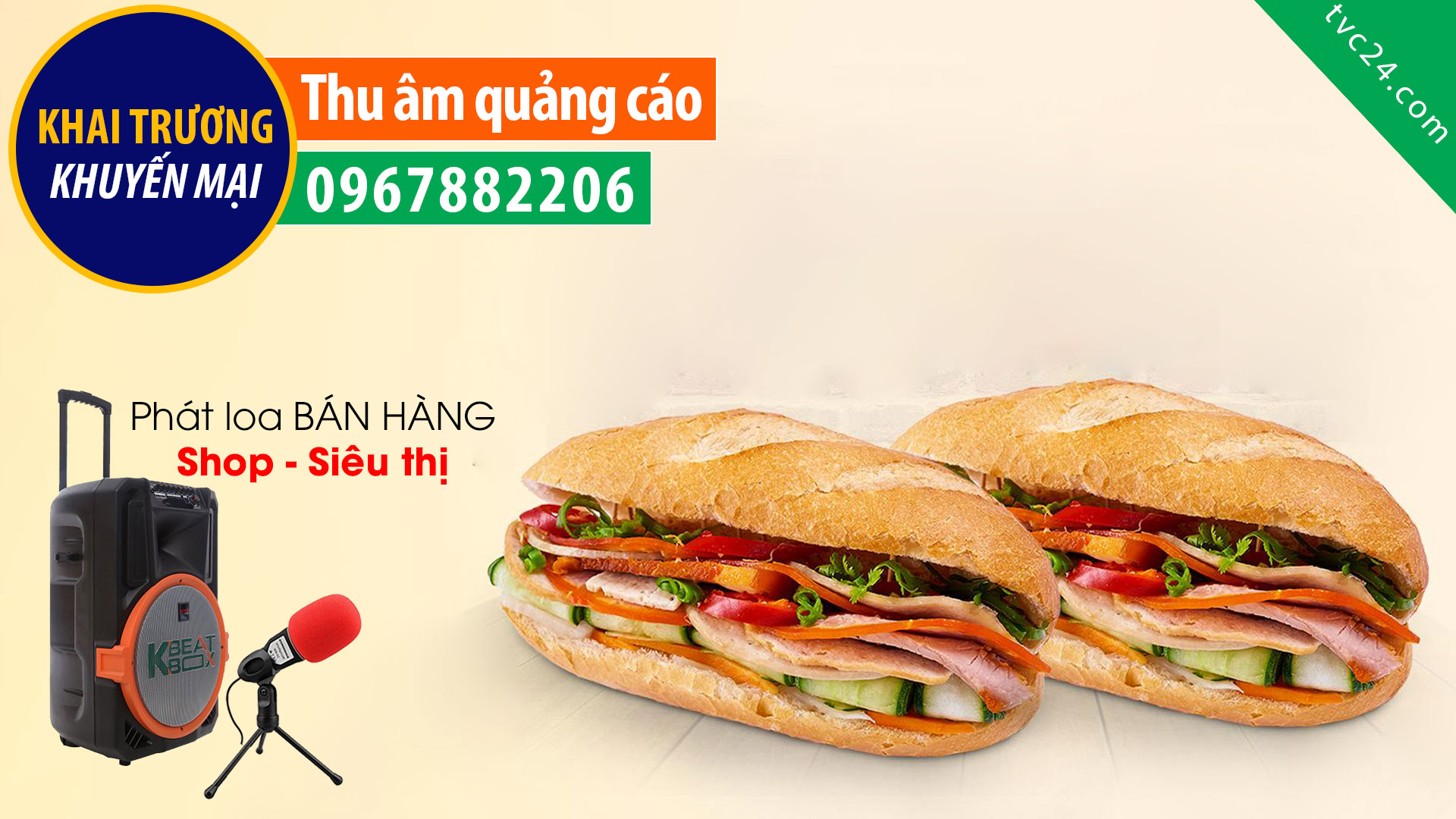 Thu âm quảng cáo khai trương lò bánh mì Quang Trung