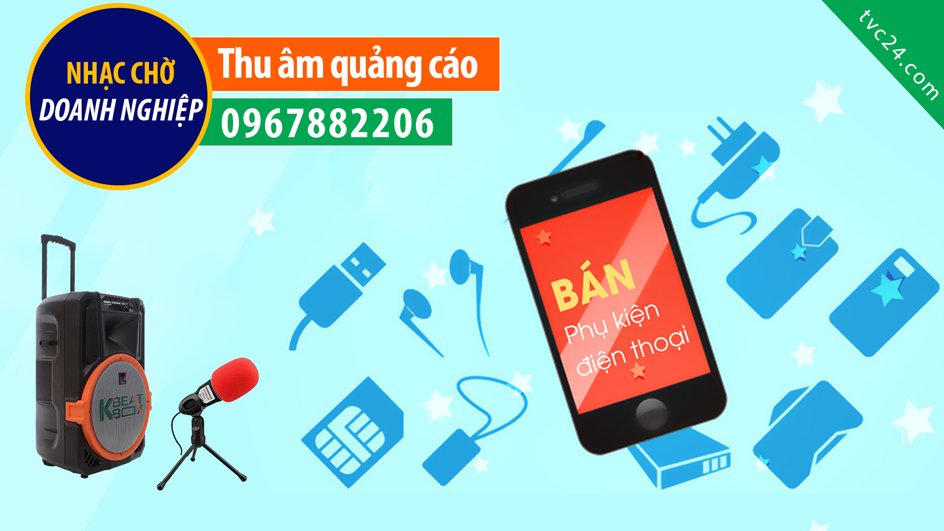 Thu âm quảng cáo phụ kiện điện thoại Xuân Quý giọng MC nữ đọc cự hay bán hàng cực chất