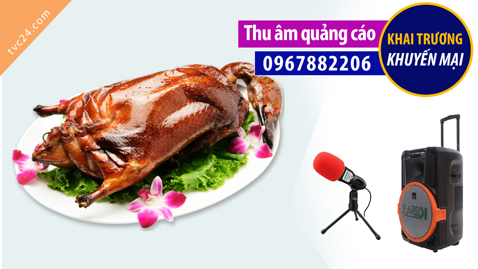 Thu âm quảng cáo Vịt quay Nhà hàng Bảo Thái giọng đọc MC nữ đài VTV