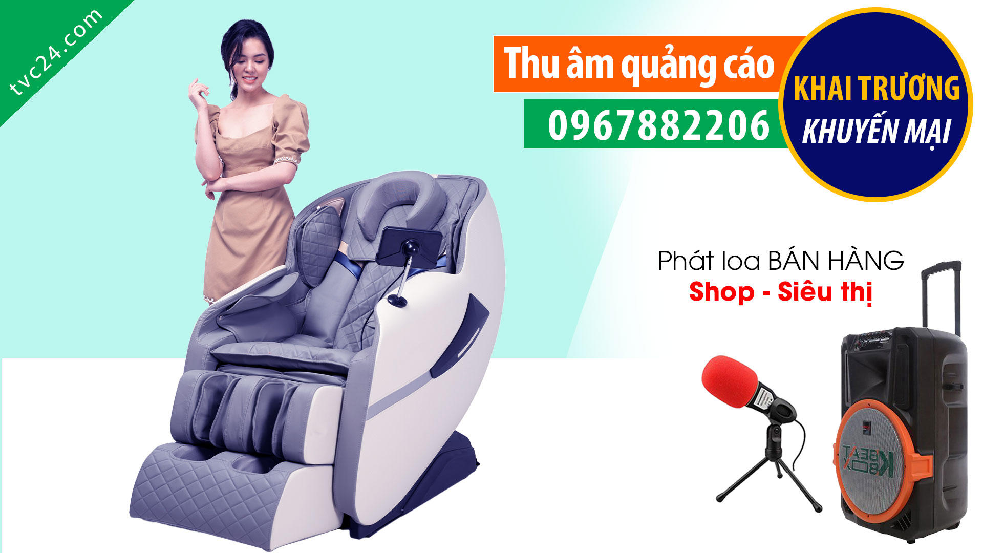 Thu âm quảng cáo ghế massage Okinawa Siêu Thị Coopmart Thốt Nốt