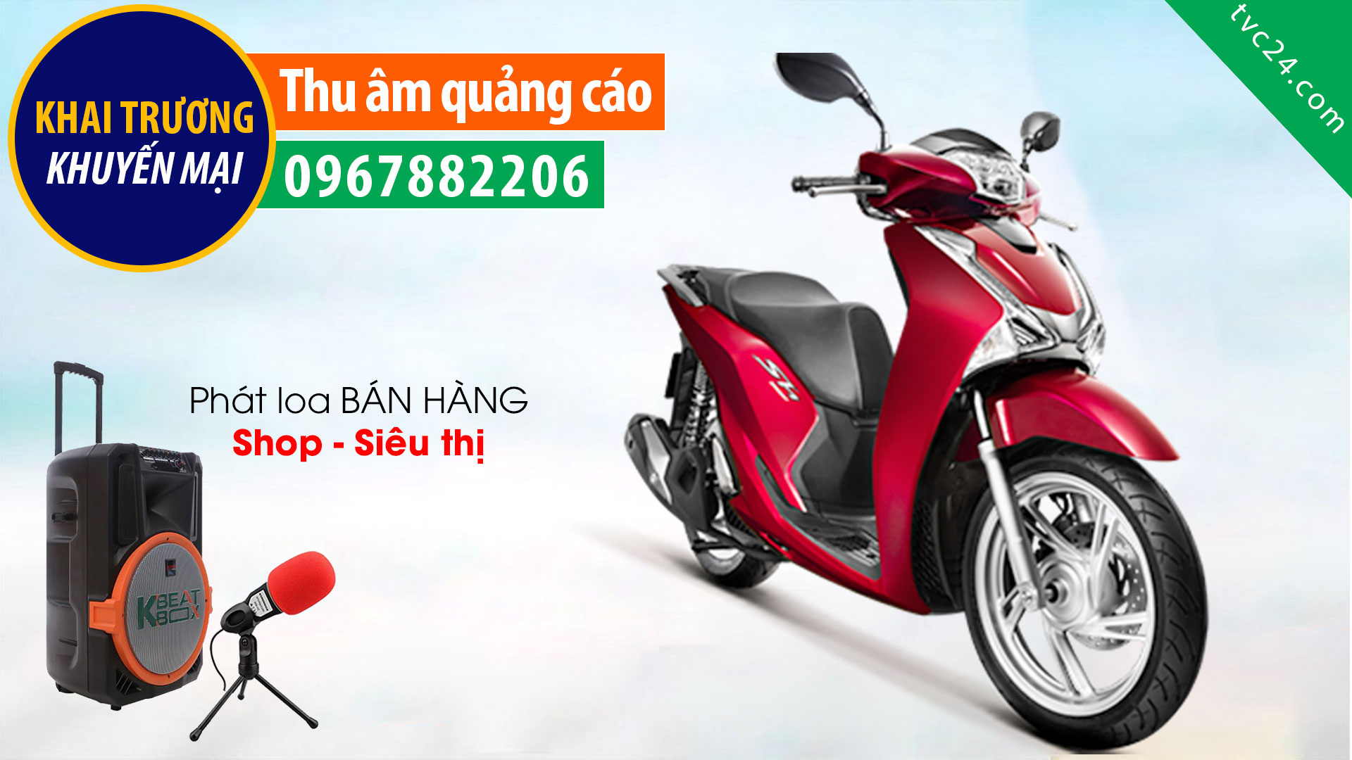 Thu âm quảng cáo xe máy Thành Đạt tay ga MC đọc Khuyến mại