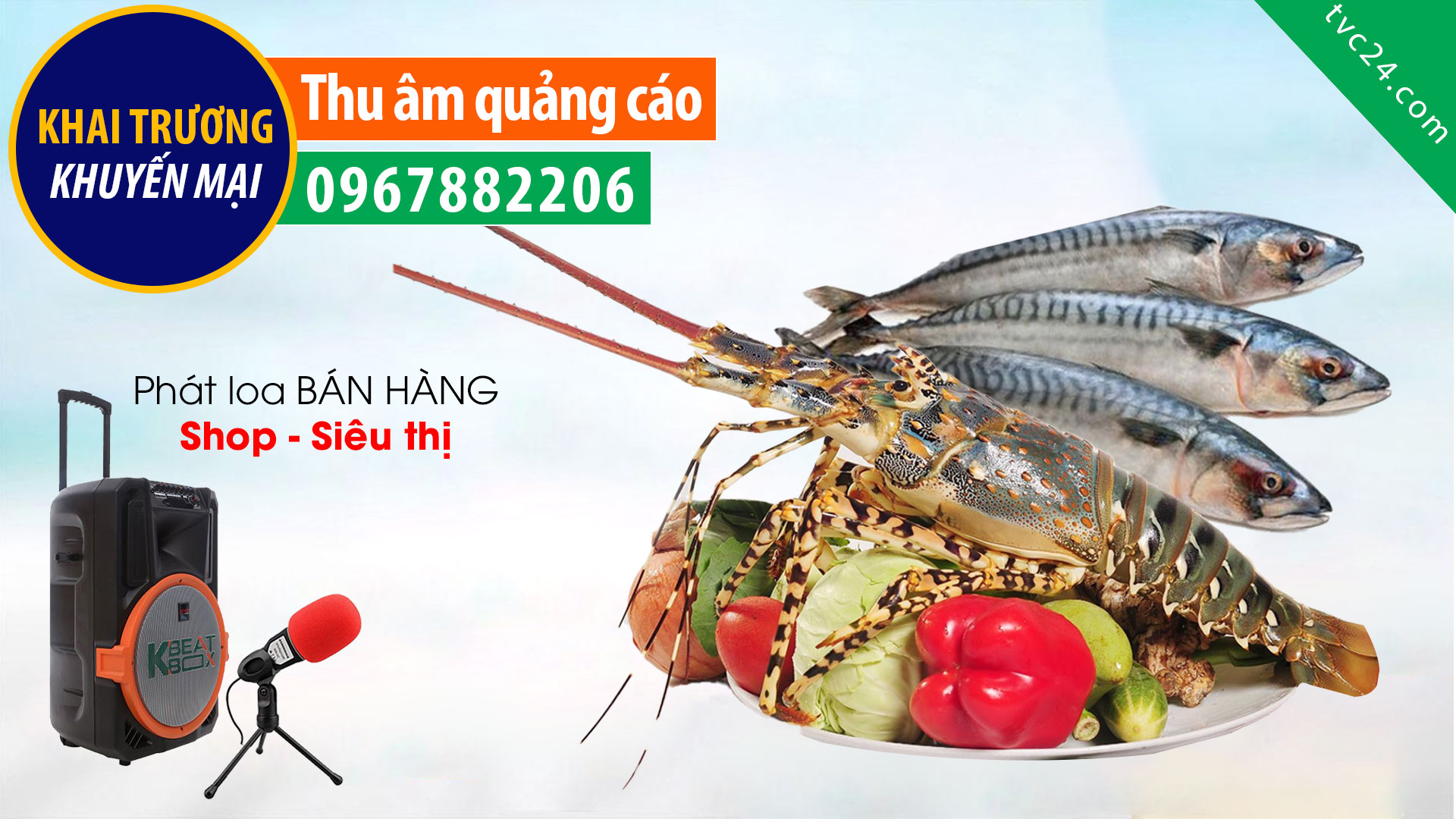 Thu âm quảng cáo bán hàng hải sản Thanh Quang MC nữ