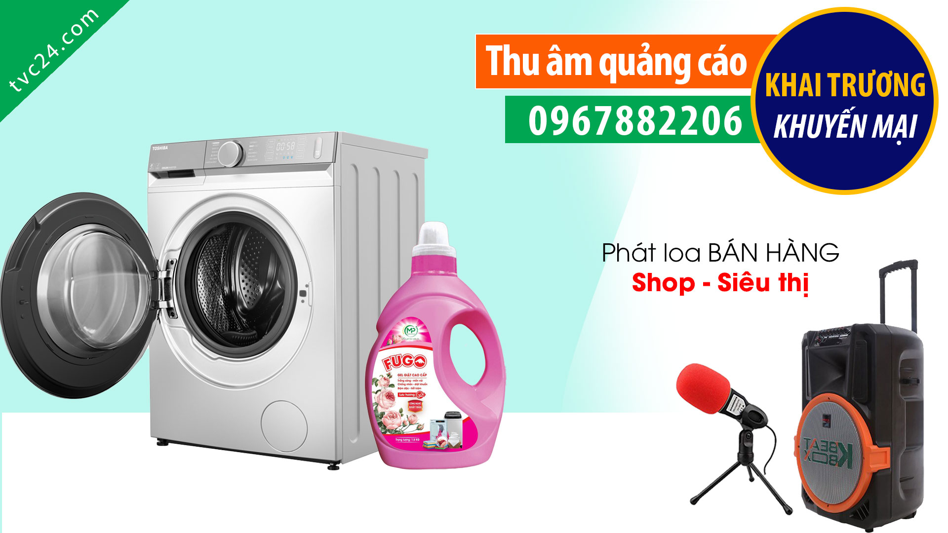 Thu âm bán hàng MP Mart Thủy Cúc Nước giặt Fugo