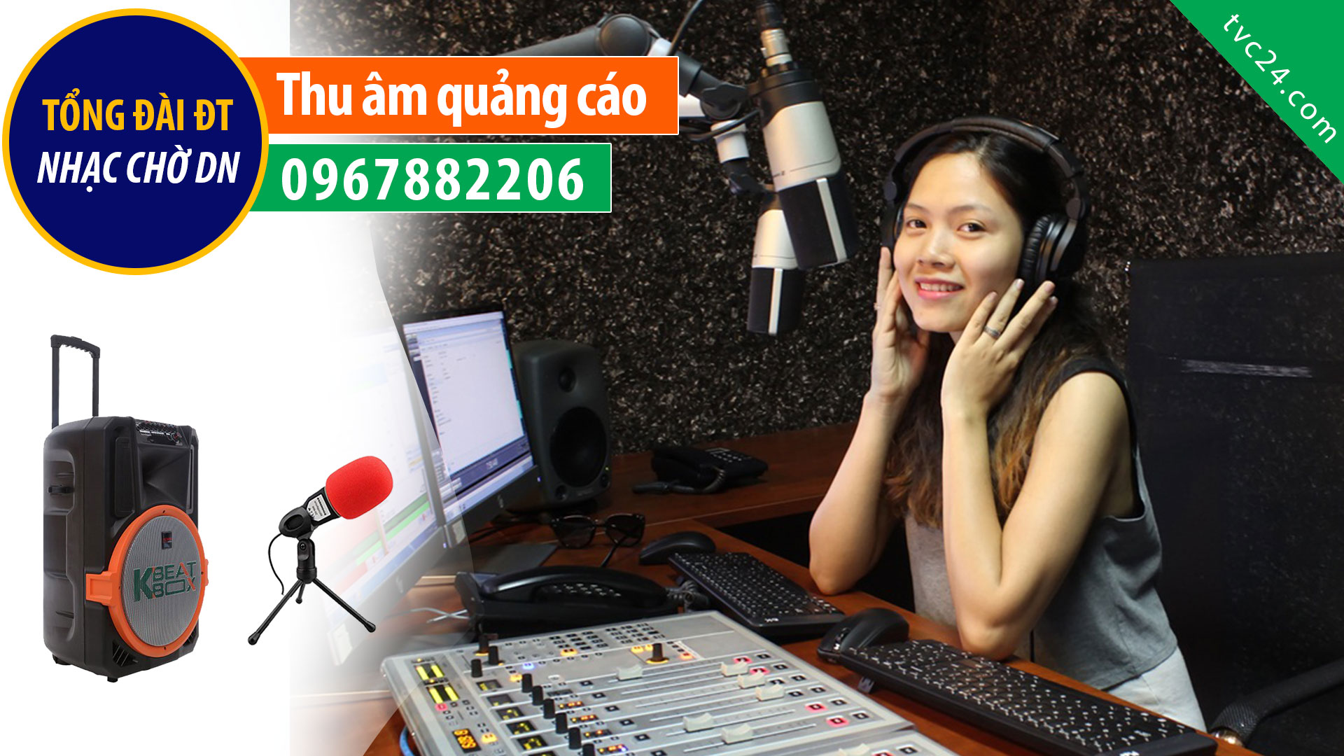 Thu âm nhạc chờ Doanh nghiệp Trung Tâm ngoại ngữ mầm non sky MC đọc quảng cáo