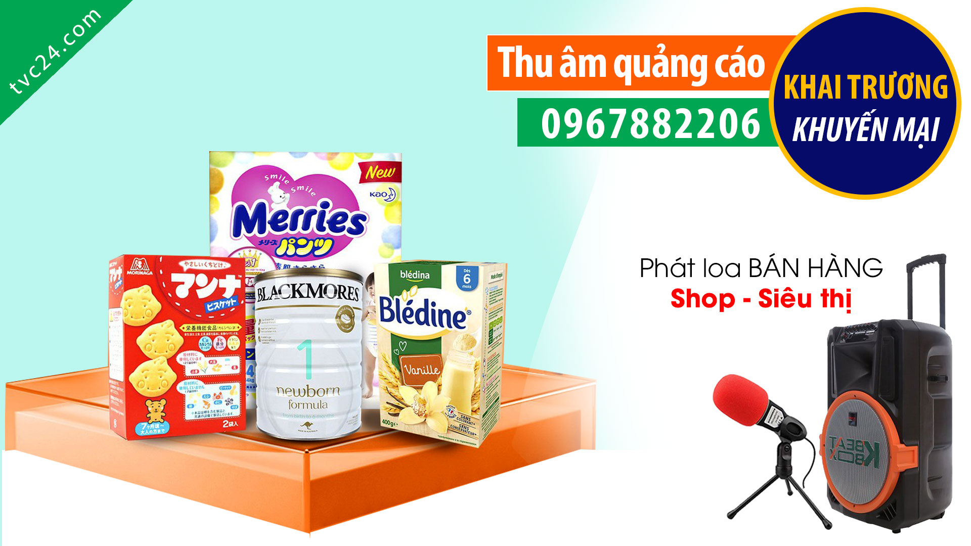 Thu âm khai trương Cửa hàng mẹ và bé Châu Thanh TVC đọc Quảng cáo