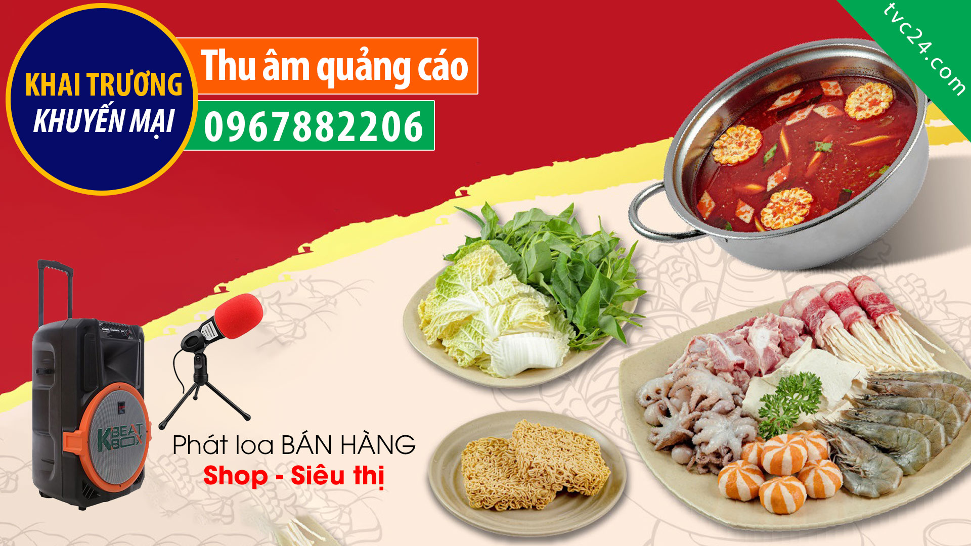 Thu âm quảng cáo Hải sản Gấu biển TVC24 đọc phát loa