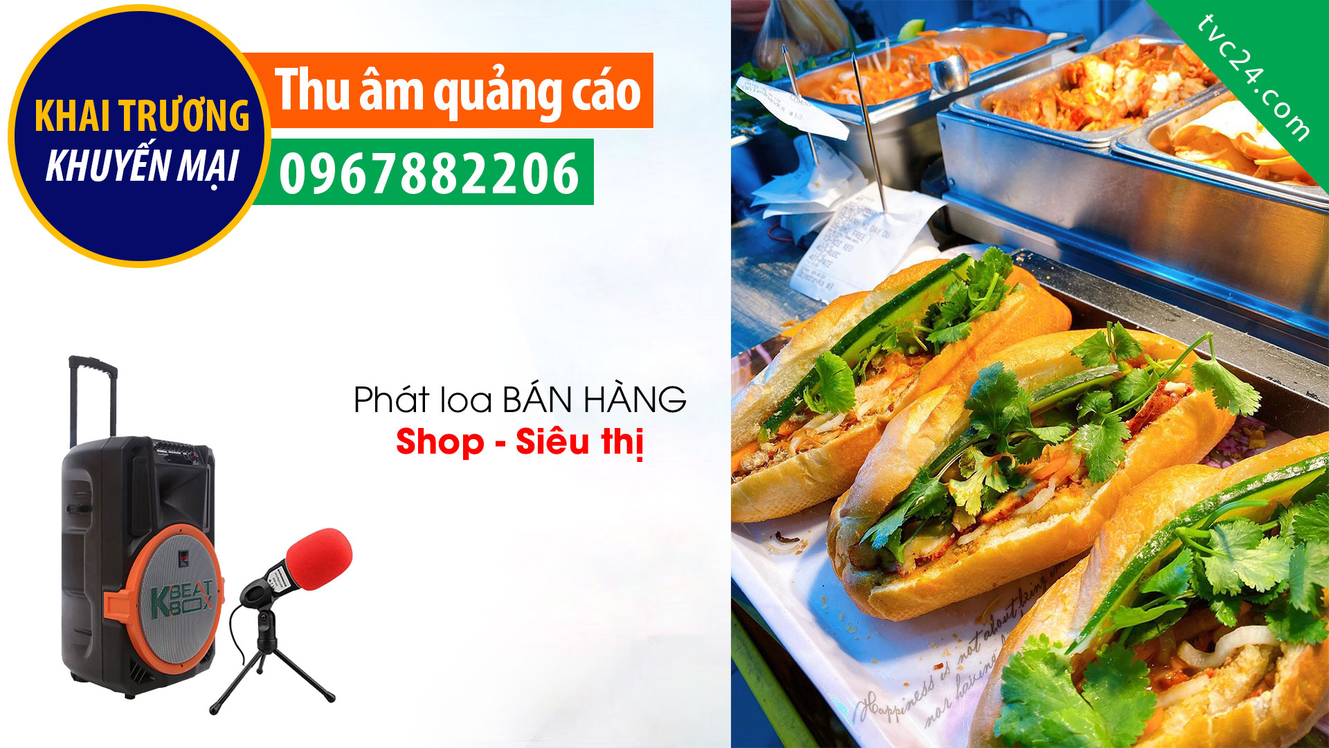 Thu âm quảng cáo bán bánh mỳ HALO TVC24 đọc phát Loa