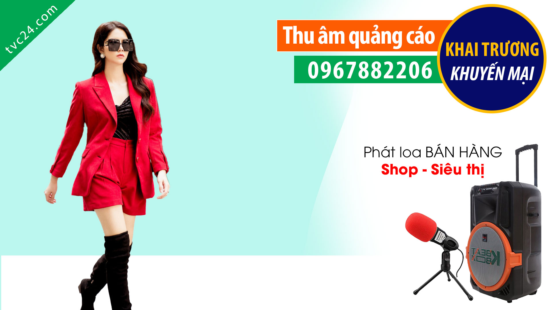 Thu âm quang cao shop thời trang Cậu Cả store TVC24