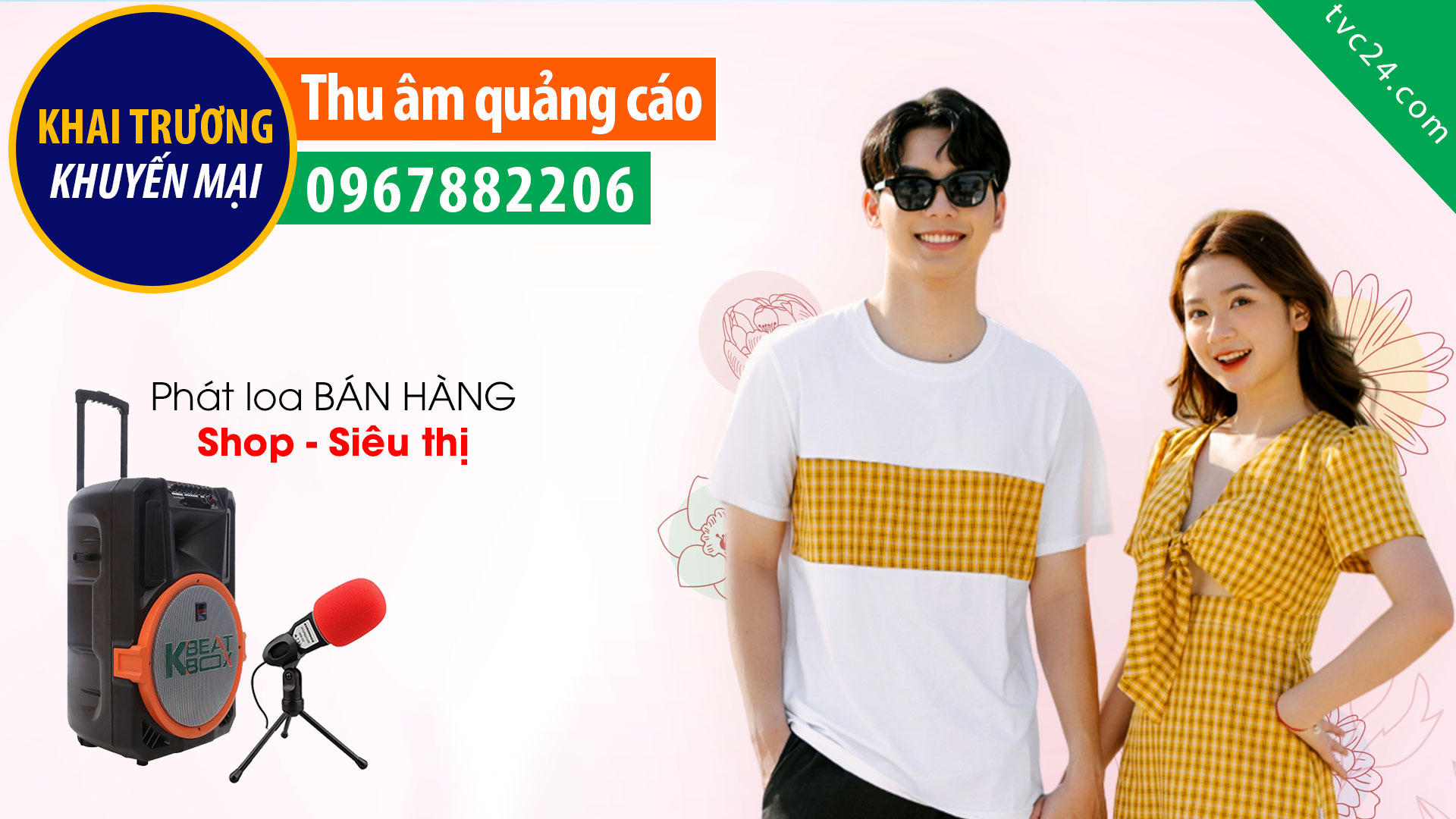 Thu âm shop thời trang Tuyết boutique TVC24 đọc phát loa