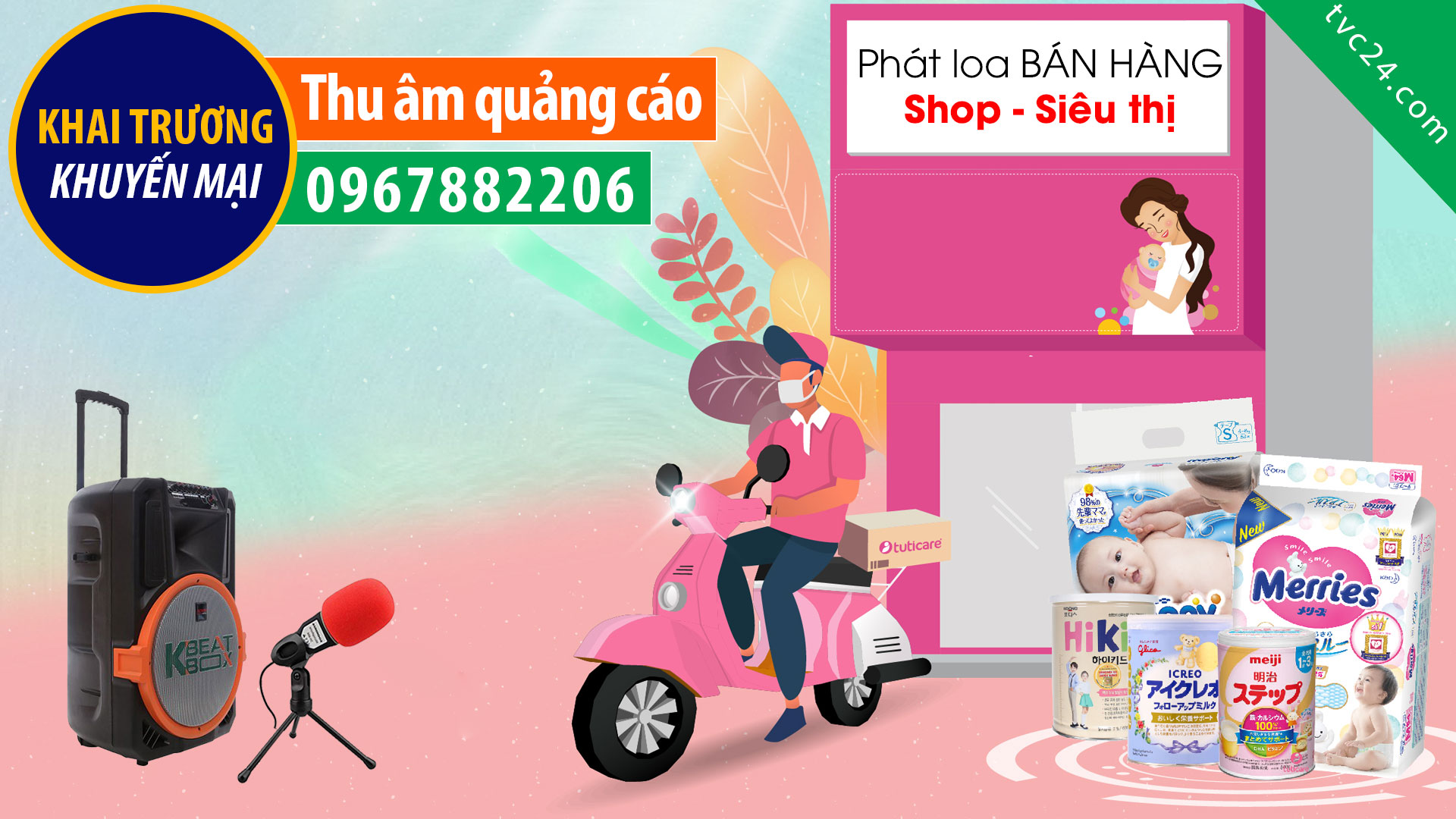 Thu âm quảng cáo bỉm sữa baby’s mart TVC24 đọc phát loa