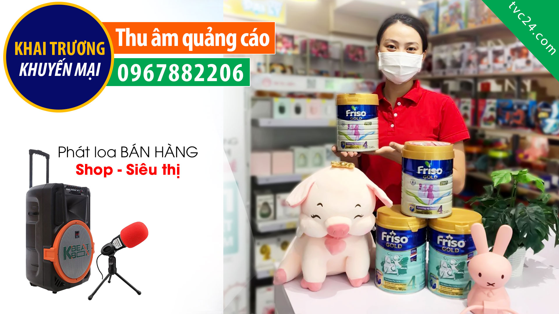 Thu âm quảng cáo siêu thị mẹ và bé Aikids TVC24 đọc Phát Loa cực hấp dẫn