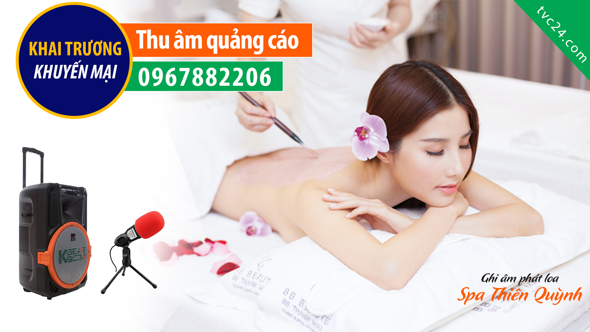 Thu âm quảng cáo Spa Thiên Quỳnh MC đọc khuyến mại