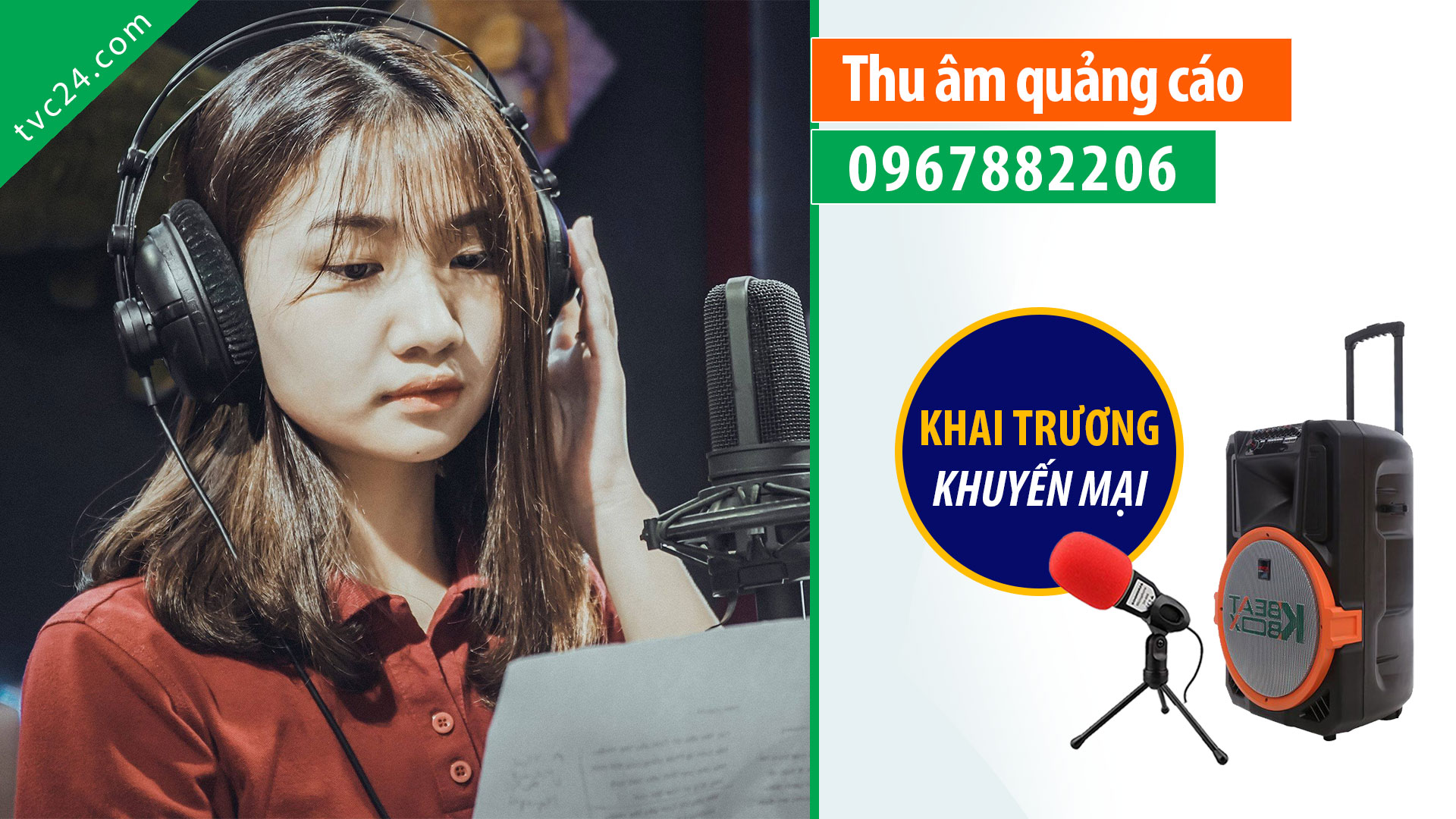 Thu âm quảng cáo salon tóc TP barber shop MC đọc khai trương