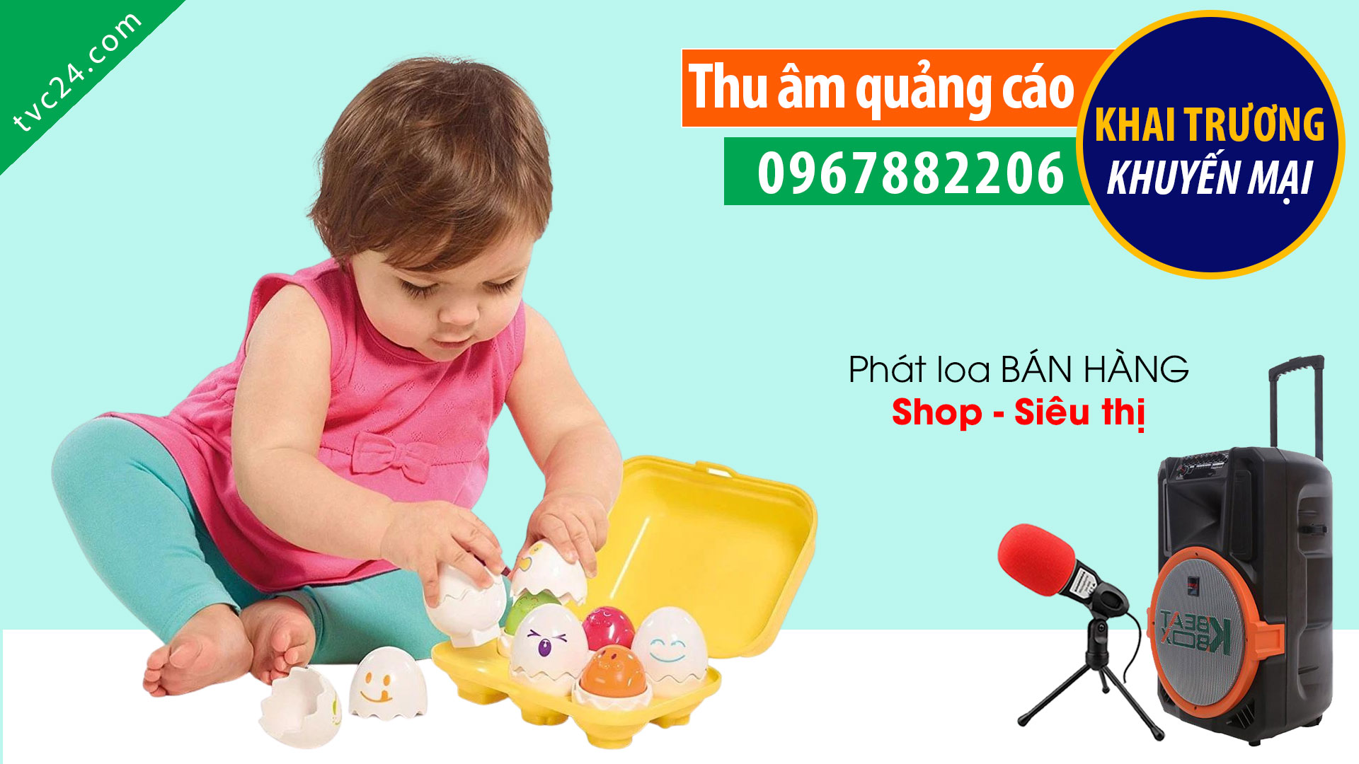 Thu âm quảng cáo Cửa hàng đồ chơi trẻ em S loxy TVC24 đọc khai trương