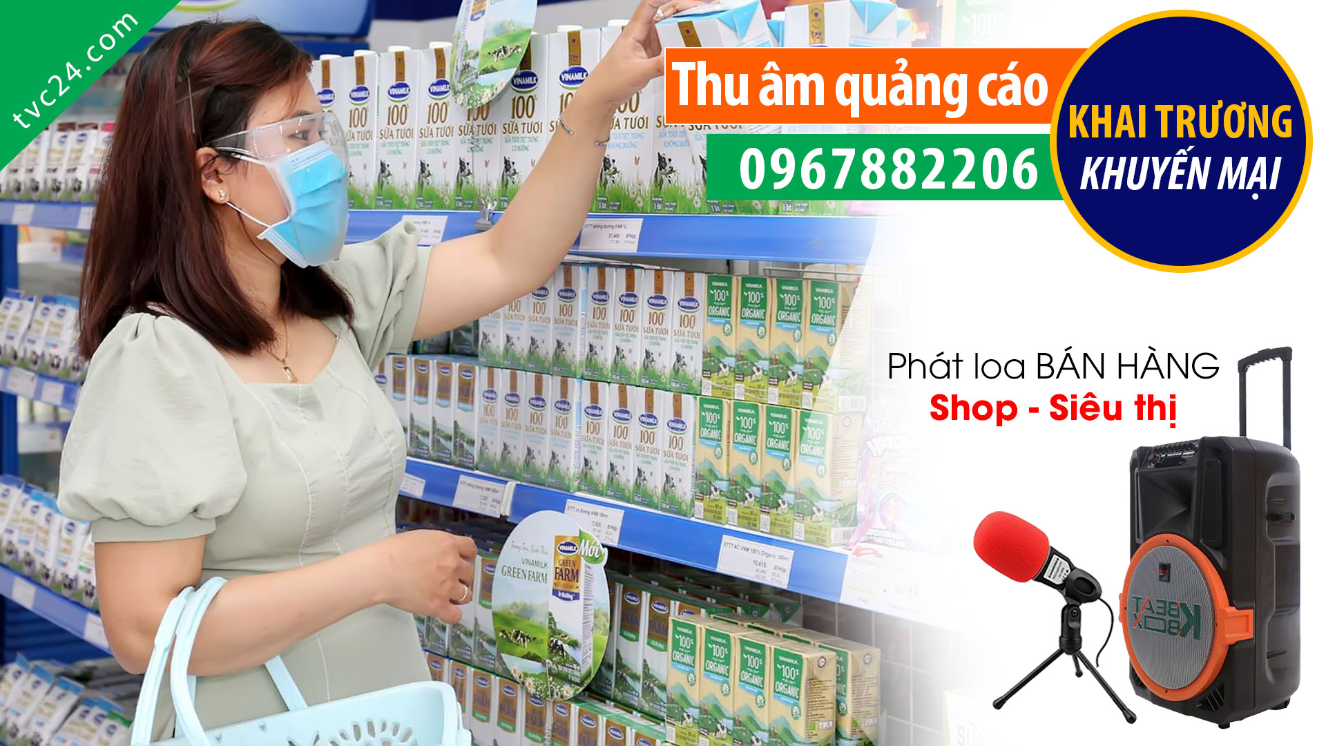 Thu âm quảng cáo khai trương Thế giới sữa Hải Đăng