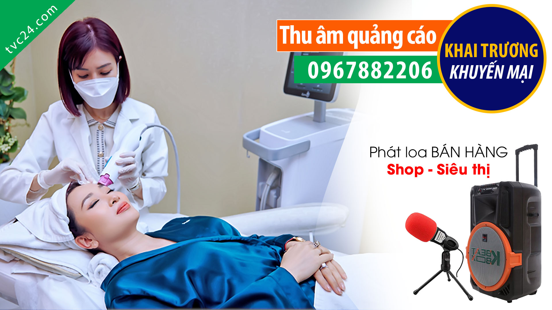 Thu âm quảng cáo Spa The Beauty Up TVC24 đọc Khai trương