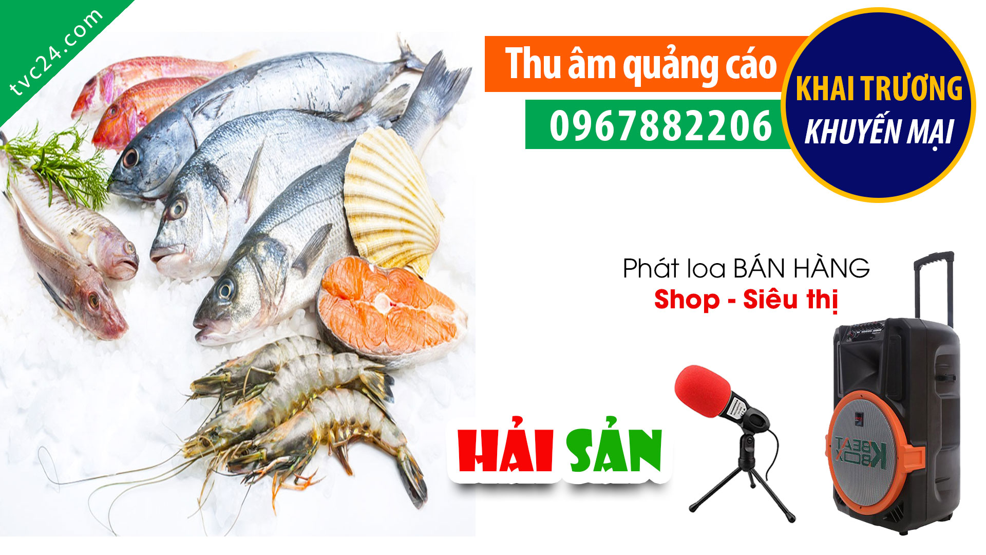 Thu âm QUẢNG CÁO Hải sản tươi sống MC nữ đọc PHÁT LOA bán hàng