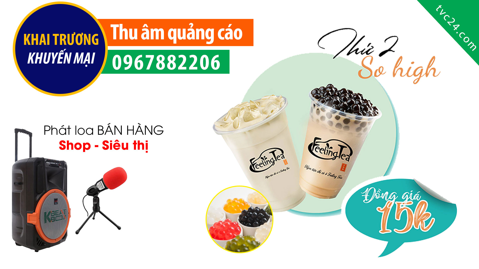Thu âm lời bình quảng cáo trà sữa Felling tea MC đọc chuyên nghiệp