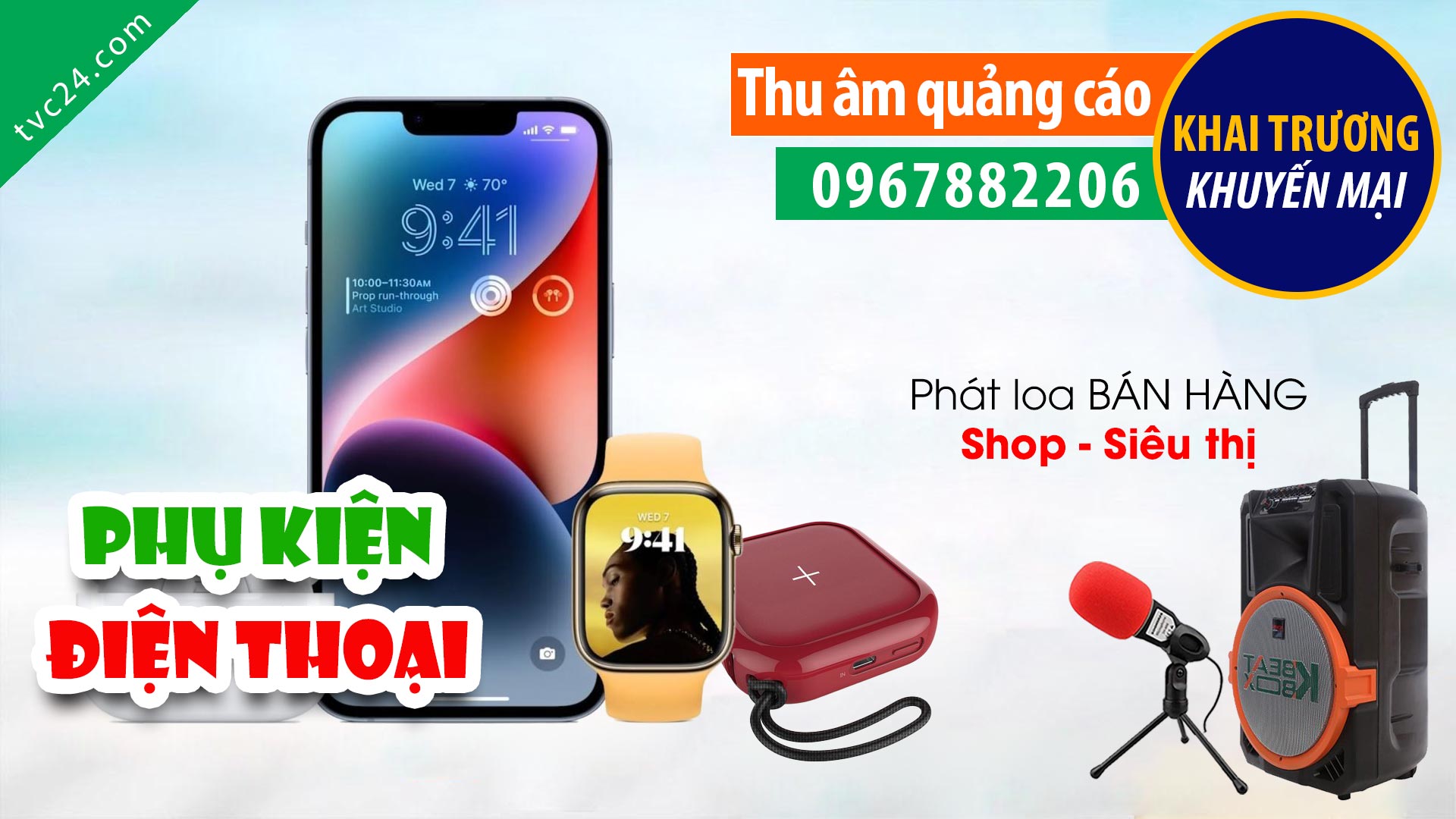 Thu âm khai trương cửa hàng Minh Khôi Mobile