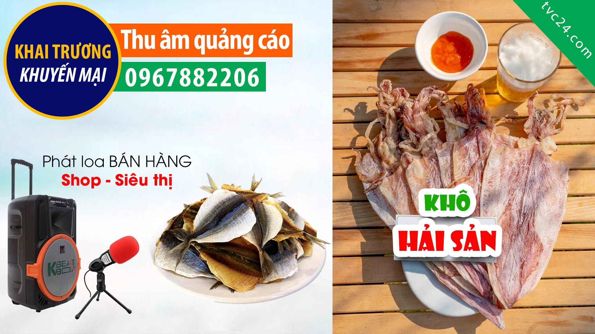 Thu âm quảng cáo Hải sản khô Sầm Sơn