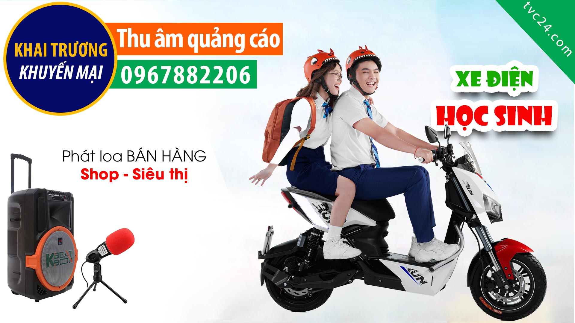 Ghi âm quảng cáo Thế giới xe điện Mai Phong TVC24 đọc Khuyến mại