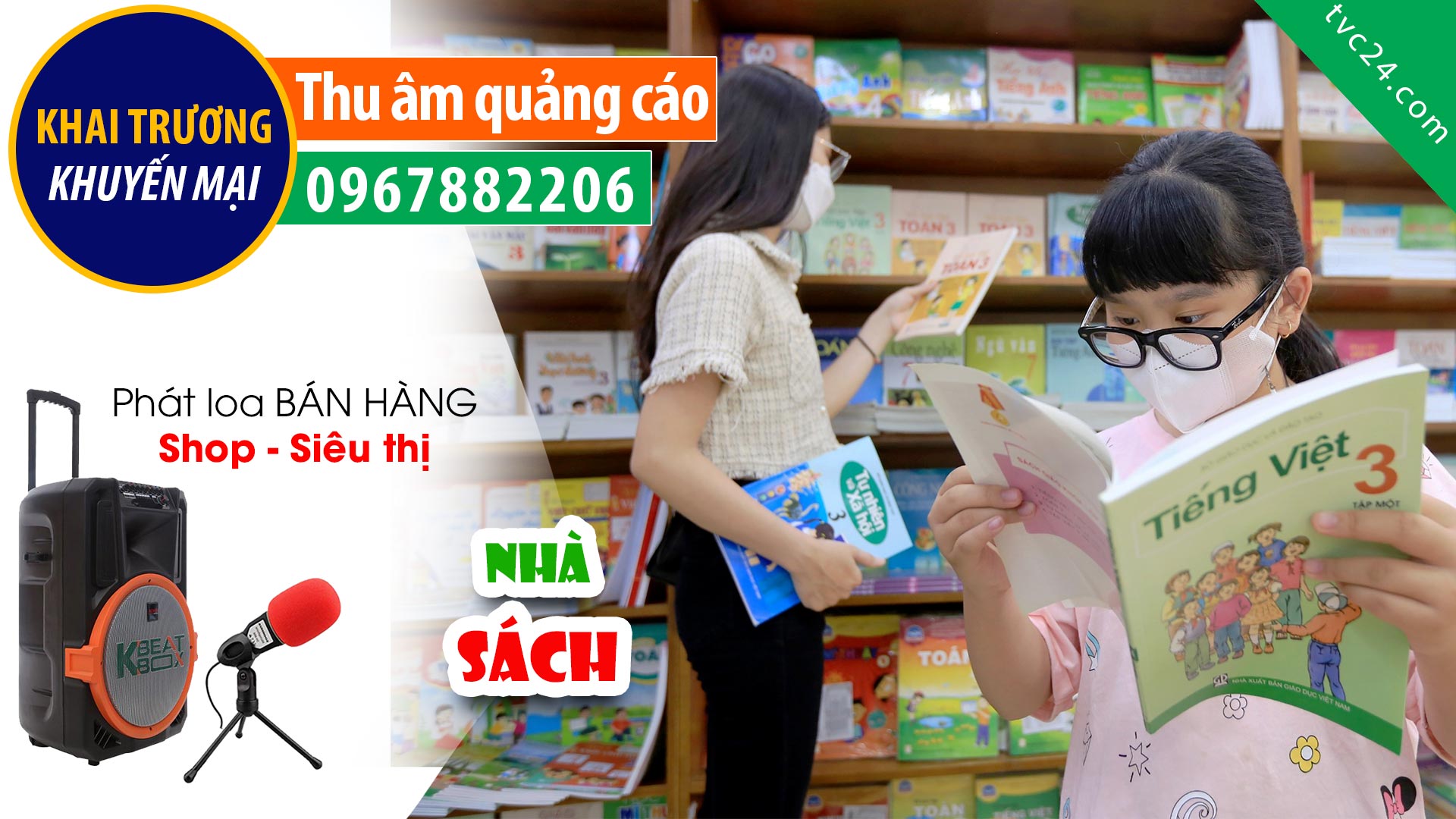 Thu âm quảng cáo nhà sách Chiến Tân MC nữ