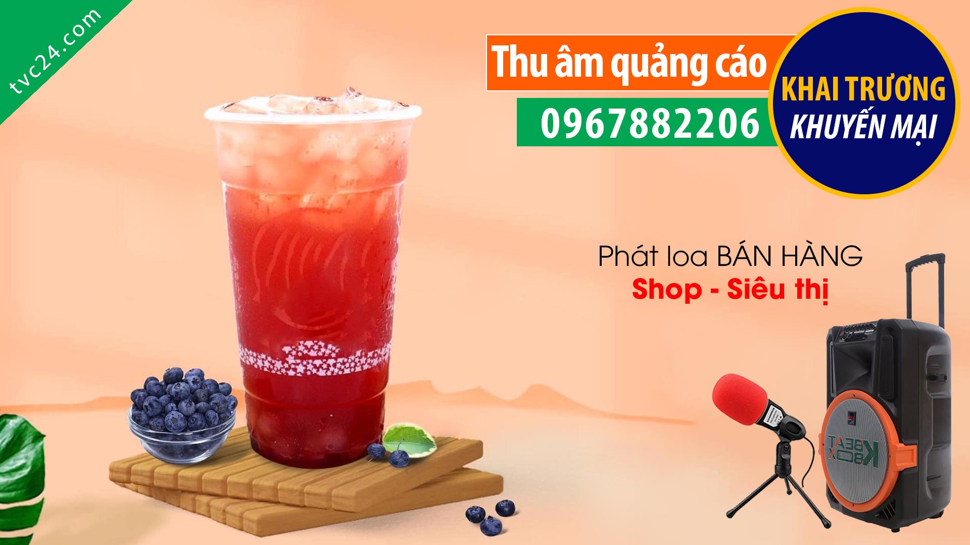 Thu âm quảng cáo quán trà sữa Dragon tea TVC24 đọc Khuyến mại Cuốn hút