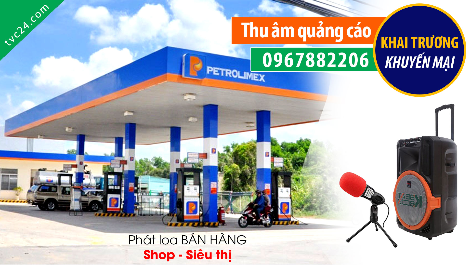 Thu âm khai trương cửa hàng xăng dầu Đức Thọ