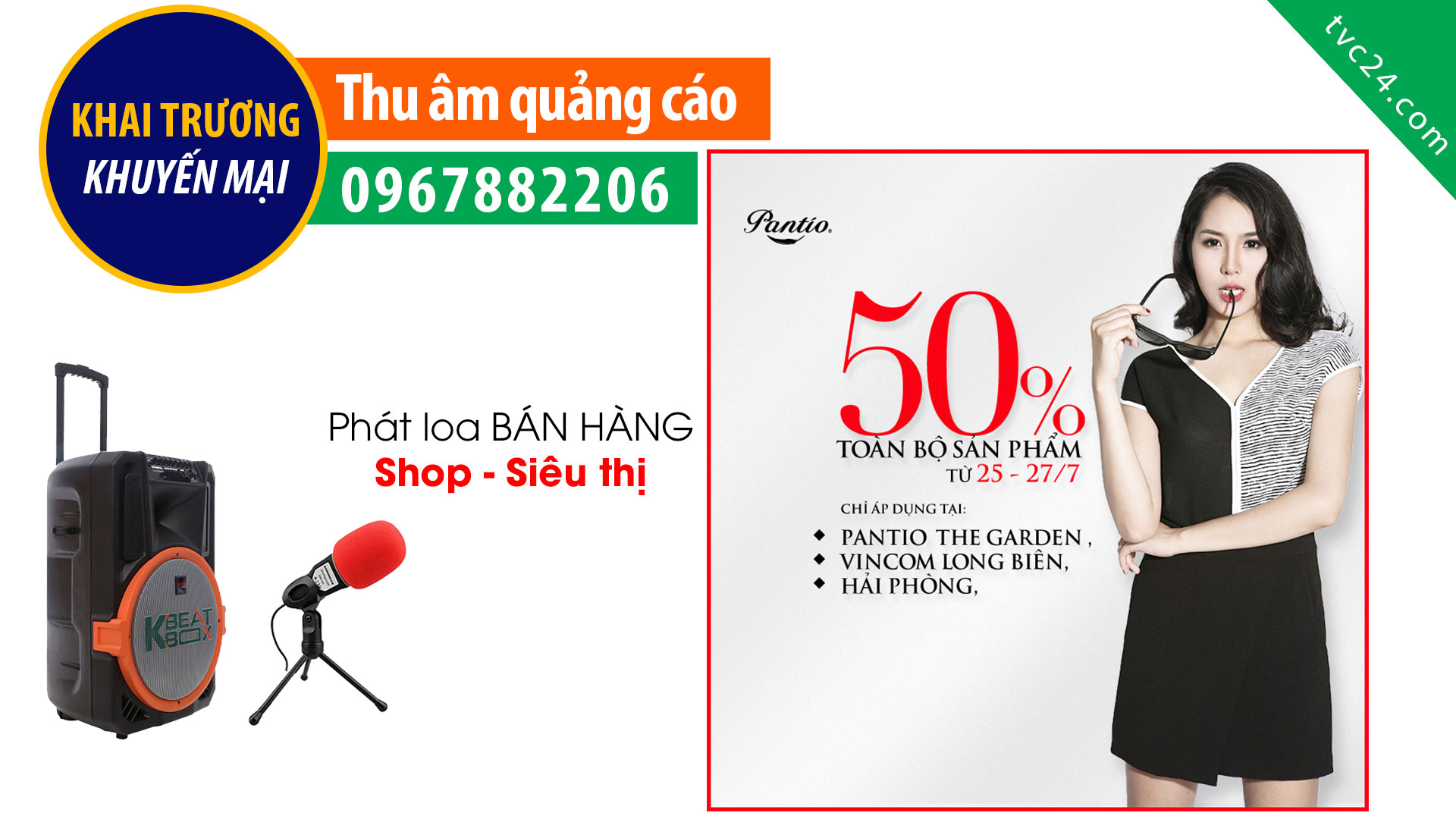 Thu âm quảng cáo khai trương thời trang Pantio