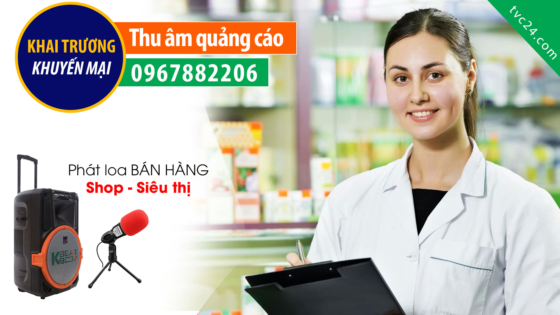 Thu âm khai trương nhà thuốc Nguyên Phát MC nữ đọc Cực Hay