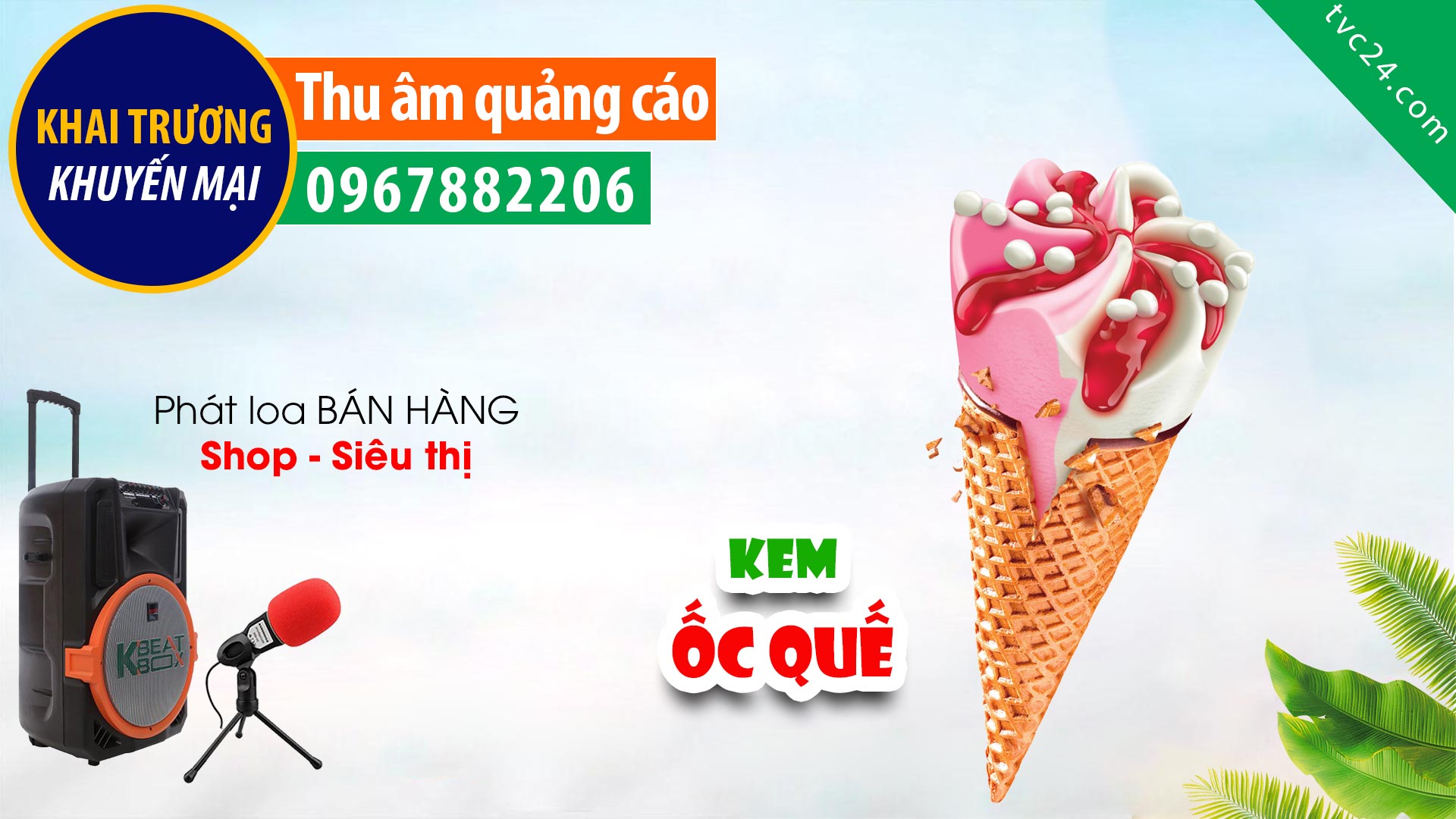 Thu âm Quảng cáo Kem ốc quế Khánh Linh thơm ngon Mát lạnh