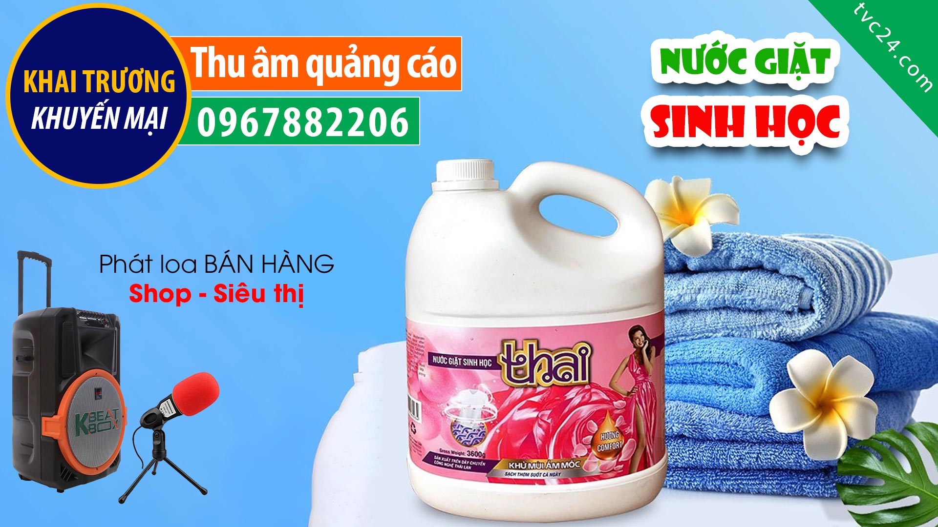 Thu âm quảng cáo Nước giặt xả sinh học Thai