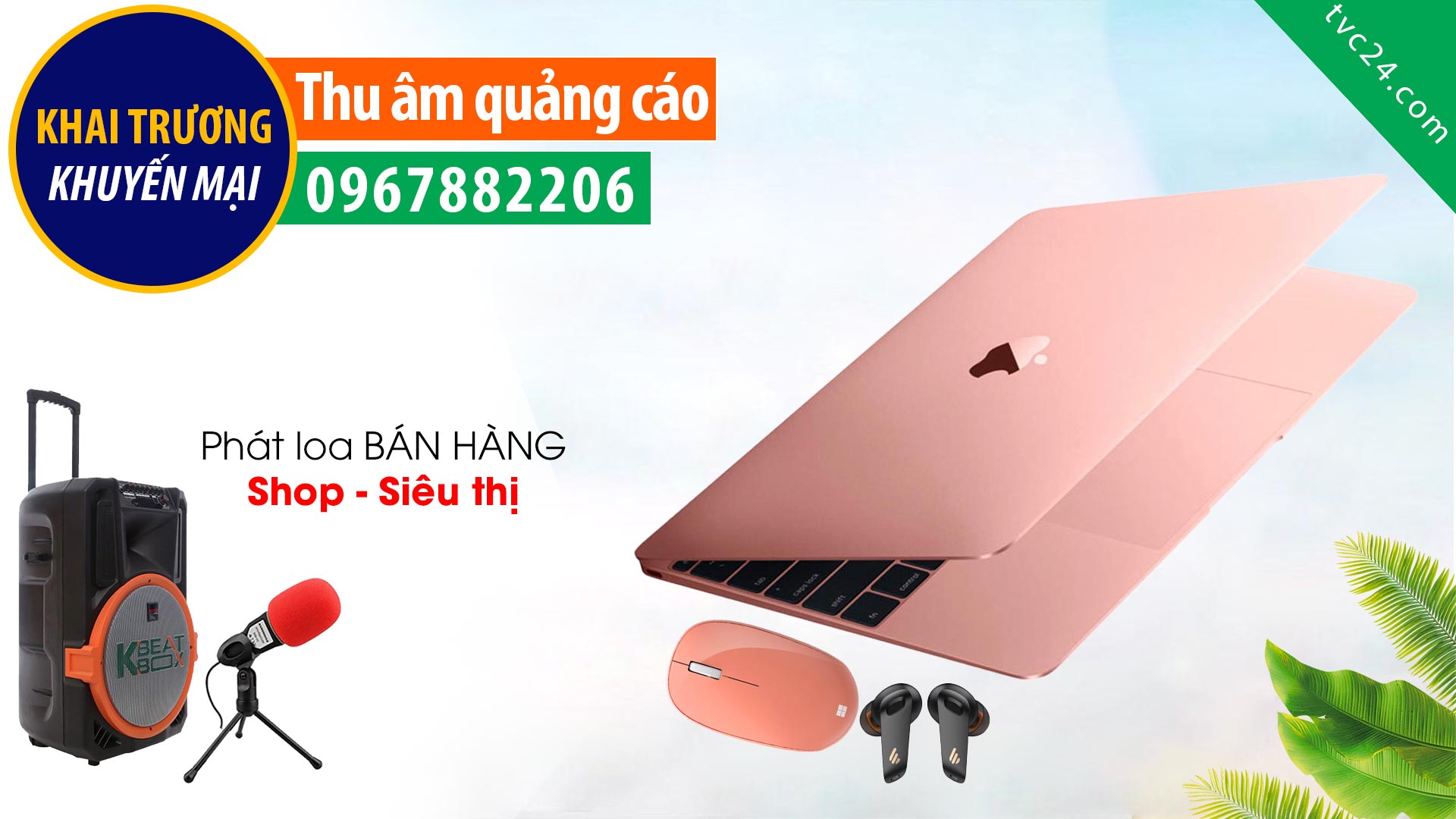 Thu âm quảng cáo Shop công nghệ Anh Tú TVC24 đọc Khuyến mại Siêu hấp dẫn